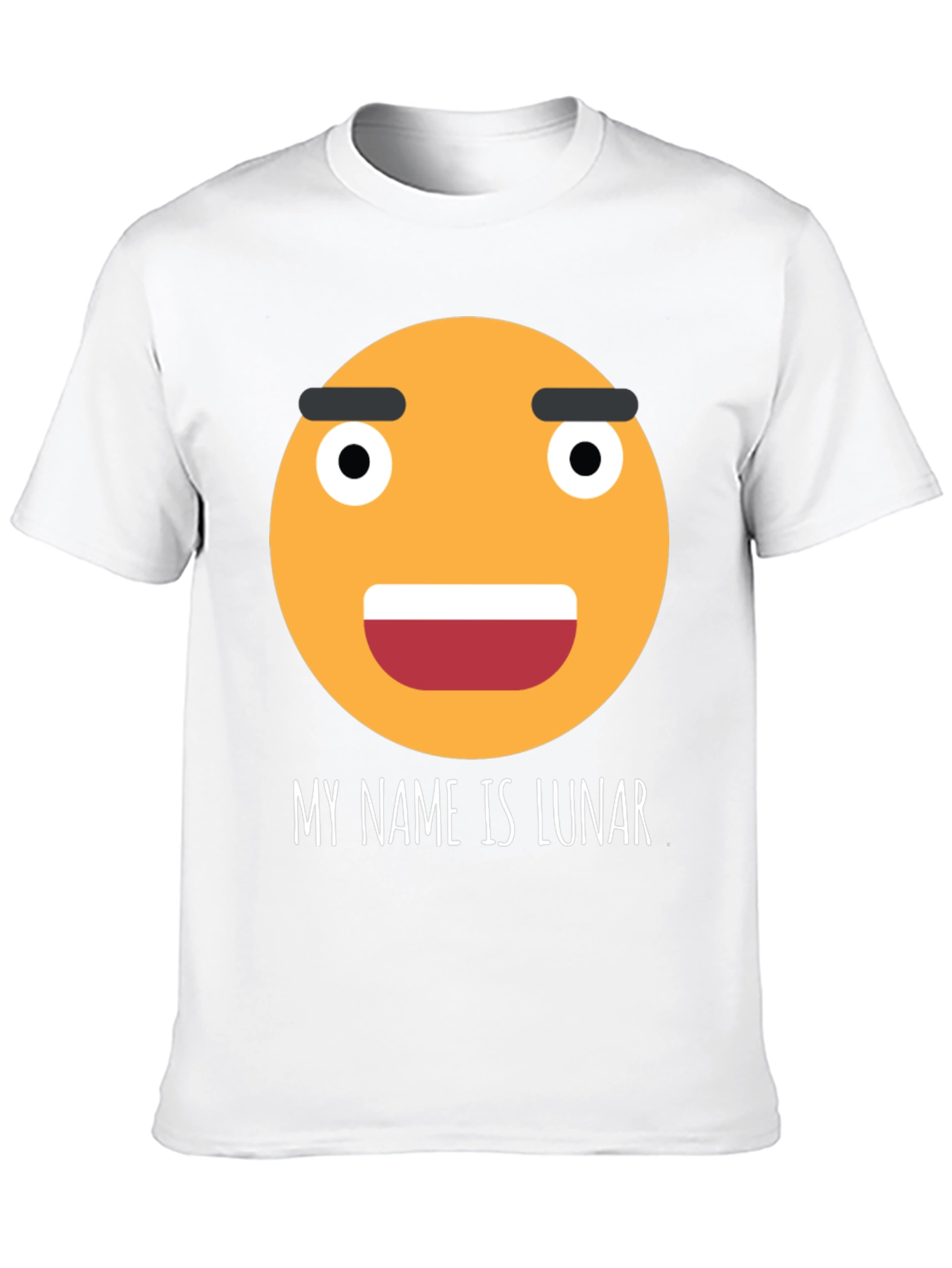 Black Funny Emoji T-Shirt - My Name is Lunar view 10