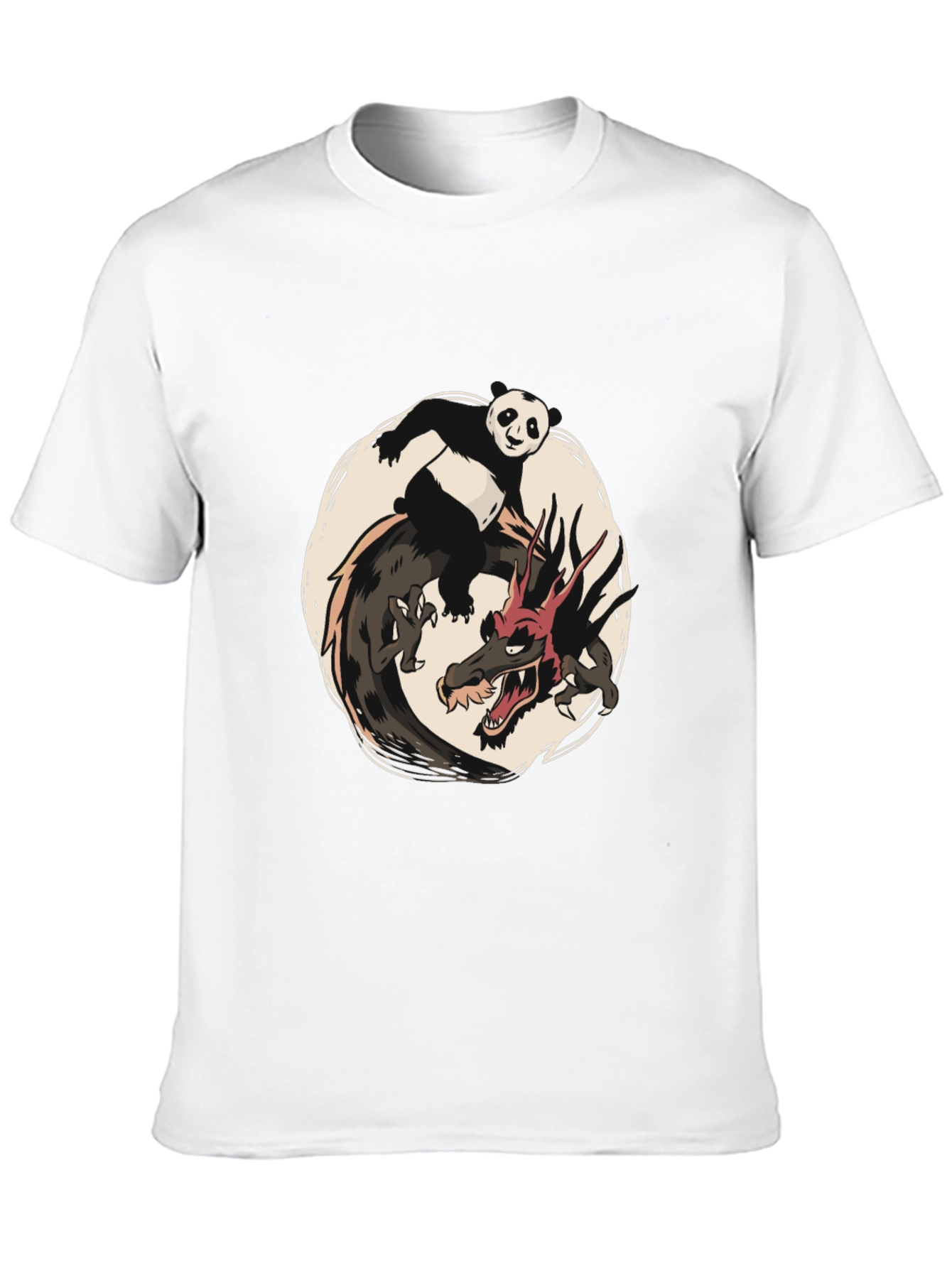 Black Panda and Dragon Graphic Tee - Unique Design view 10