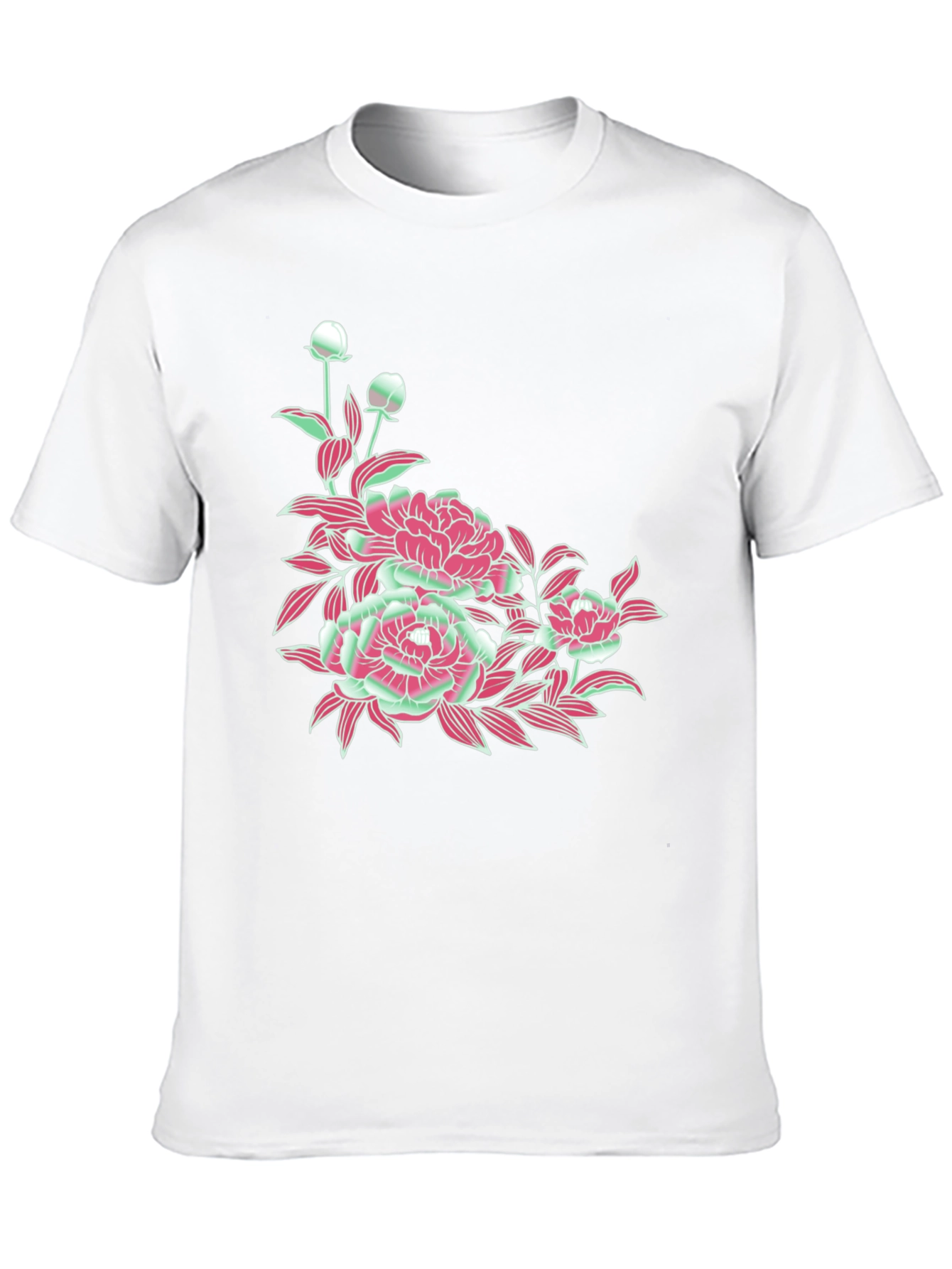 Black Floral Graphic Print Black T-Shirt view 10