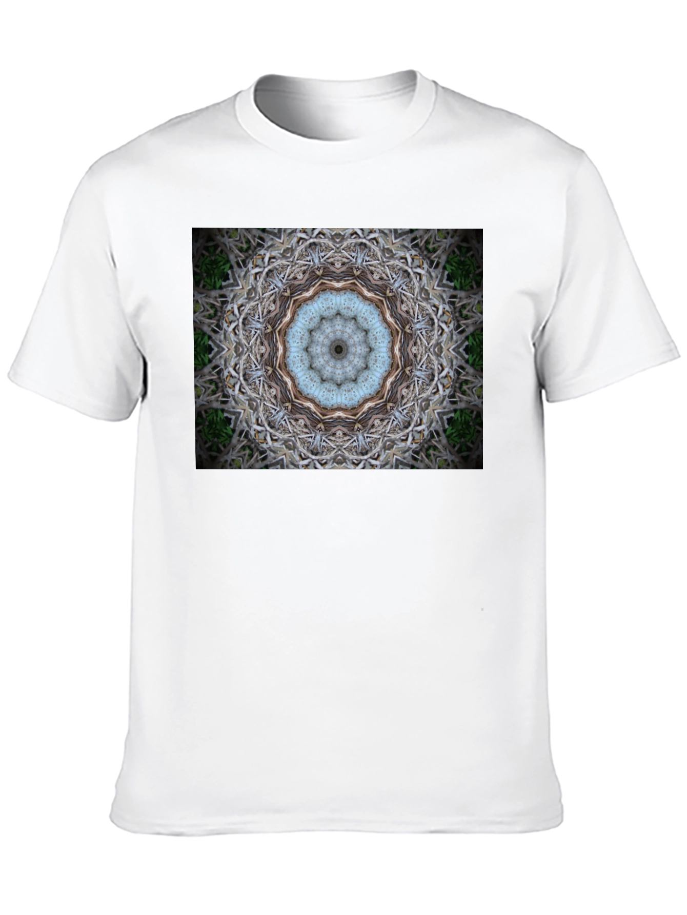 Black Abstract Mandala Print Black T-Shirt view 10