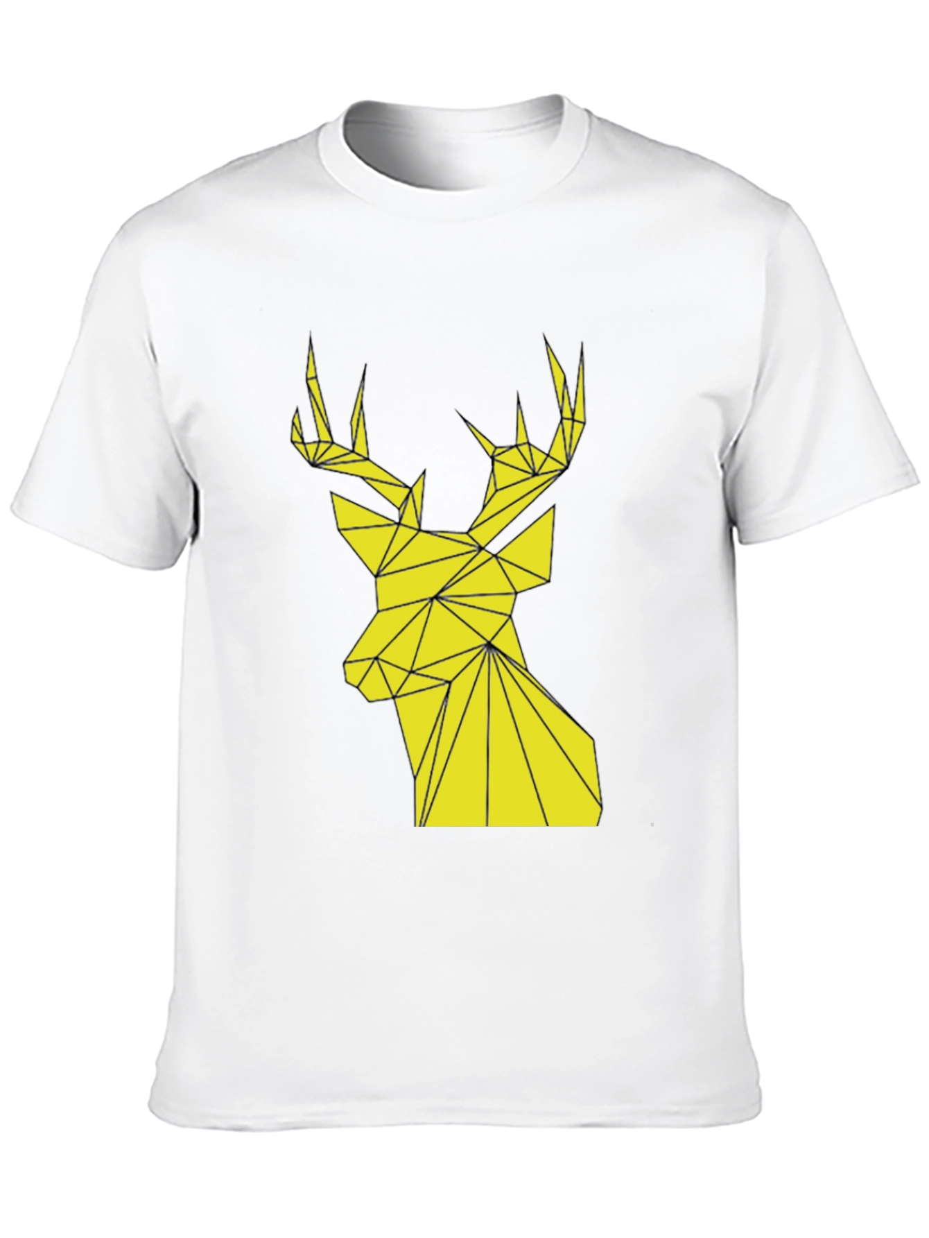 Black Geometric Deer Graphic Tee - Modern Style view 10