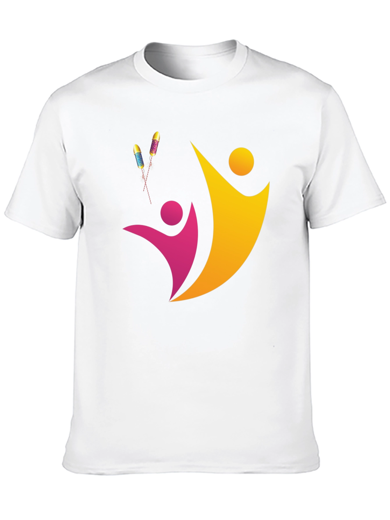 Black Abstract People Design Black Tee view 10