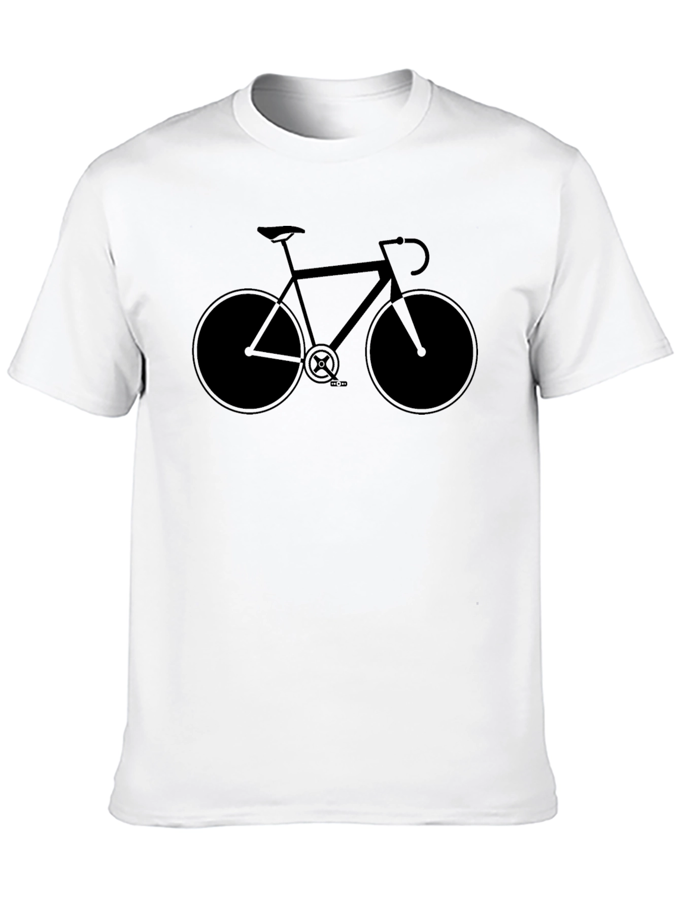 Black Men's Black Bicycle Graphic T-Shirt view 10