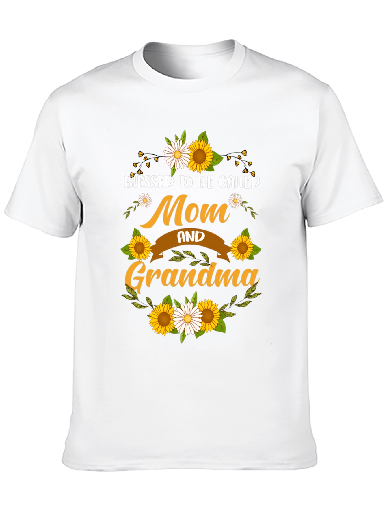 Black Blessed Mom & Grandma Sunflower T-Shirt view 10