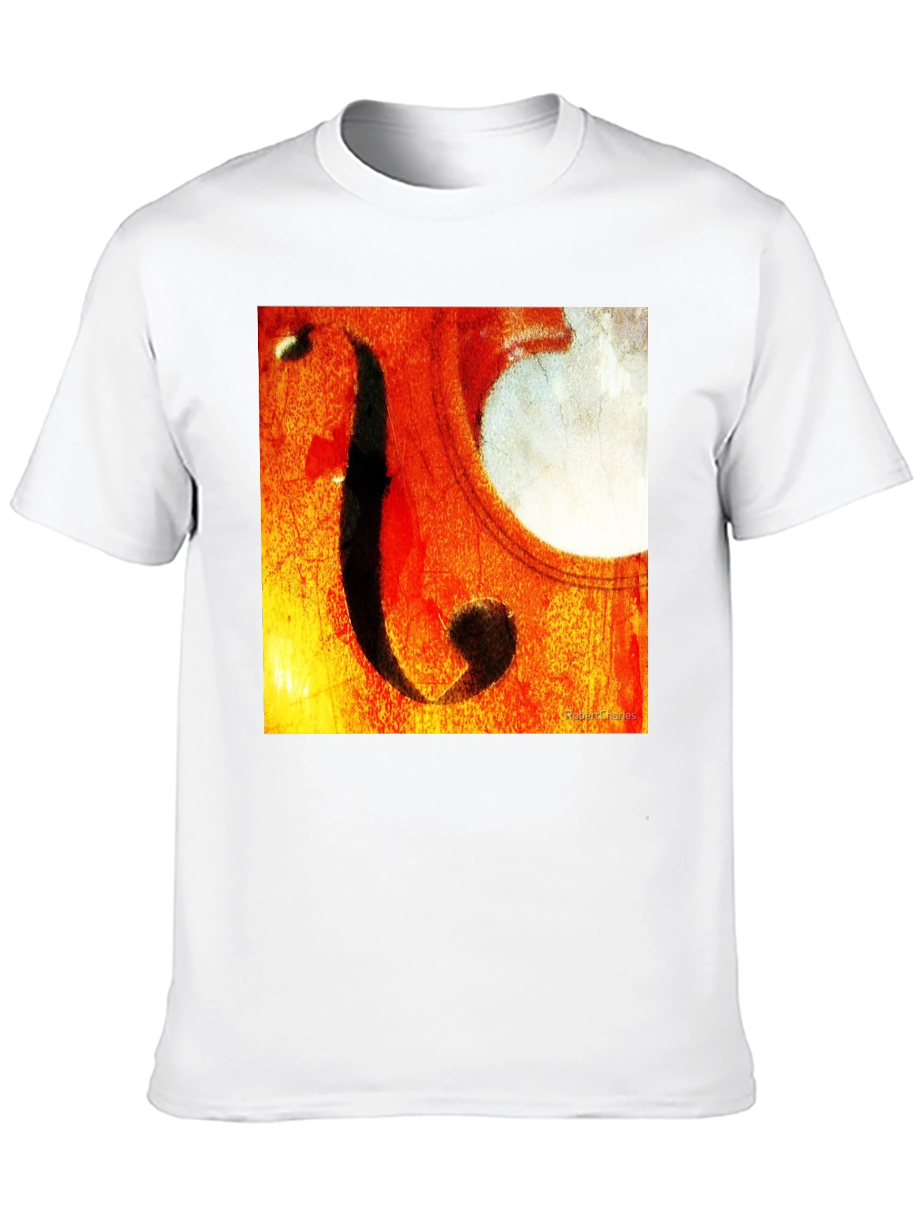 Black Abstract Cello F-Hole Graphic T-Shirt view 10