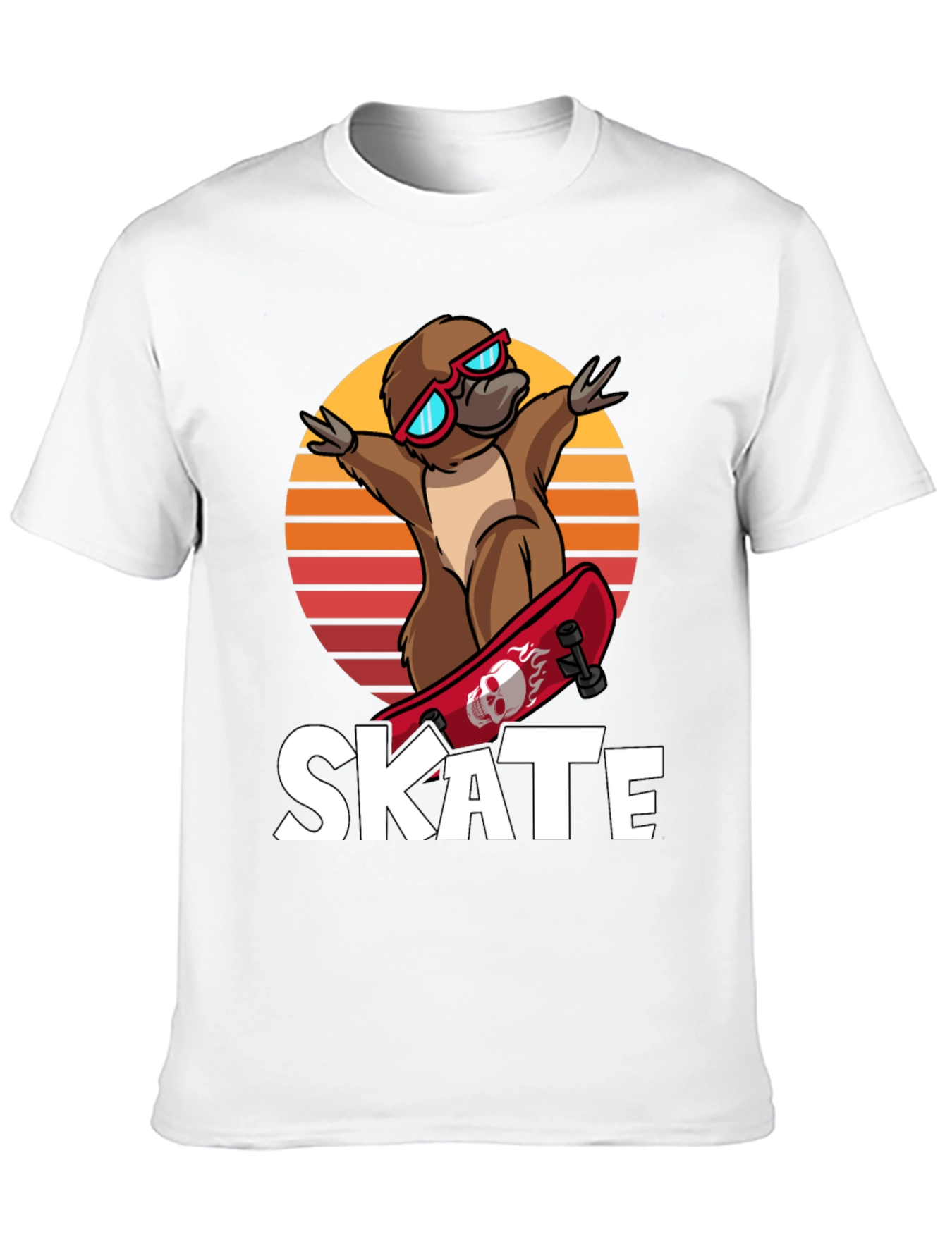 Black Skateboarding Platypus T-Shirt - Cool Graphic Tee view 10