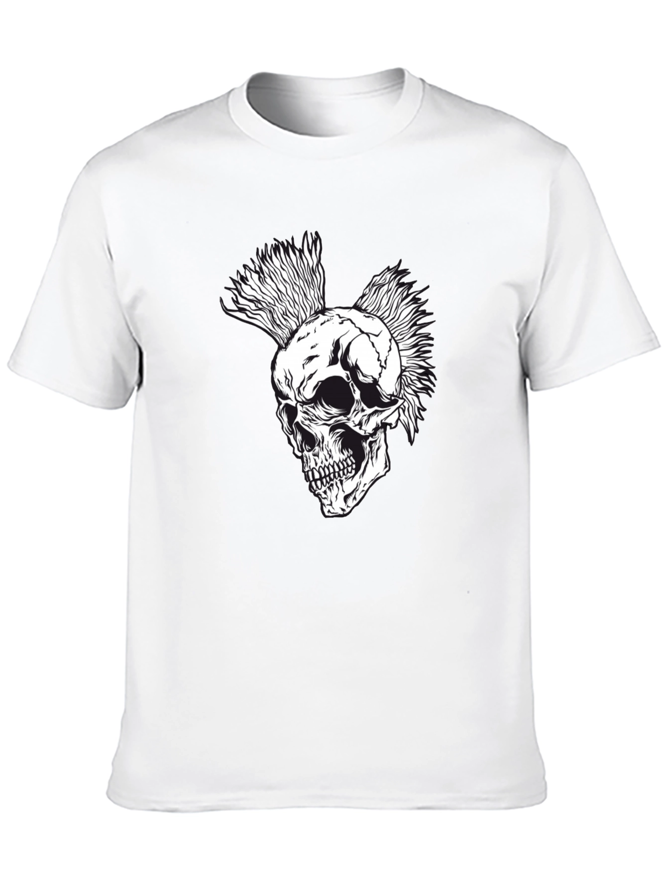 Black Punk Rock Skull T-Shirt - Black view 10