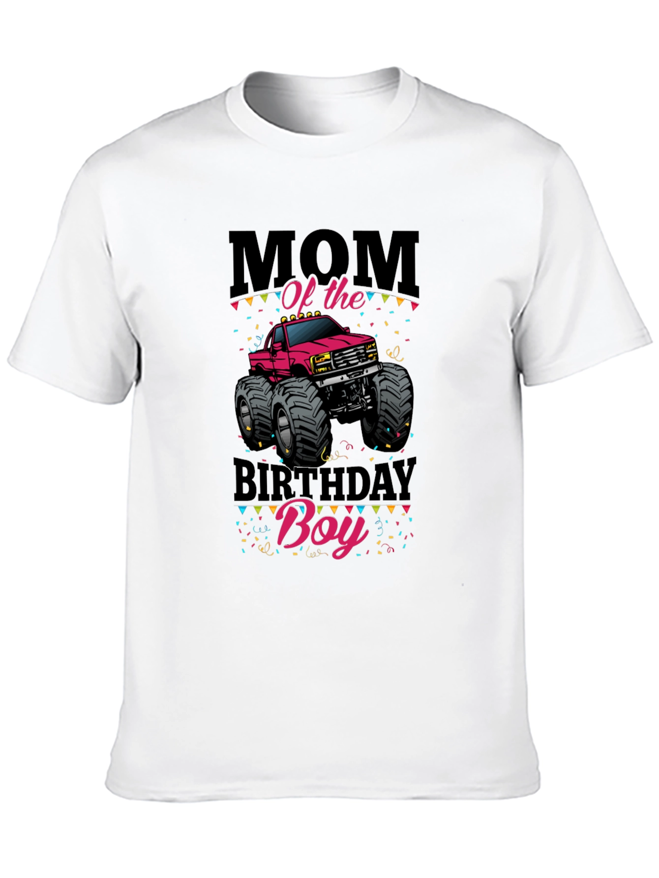 Black Mom of the Birthday Boy Monster Truck T-Shirt view 10