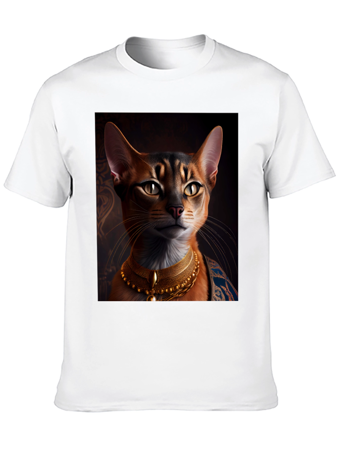 Black Royal Cat Graphic Tee - Black Cotton T-Shirt view 10