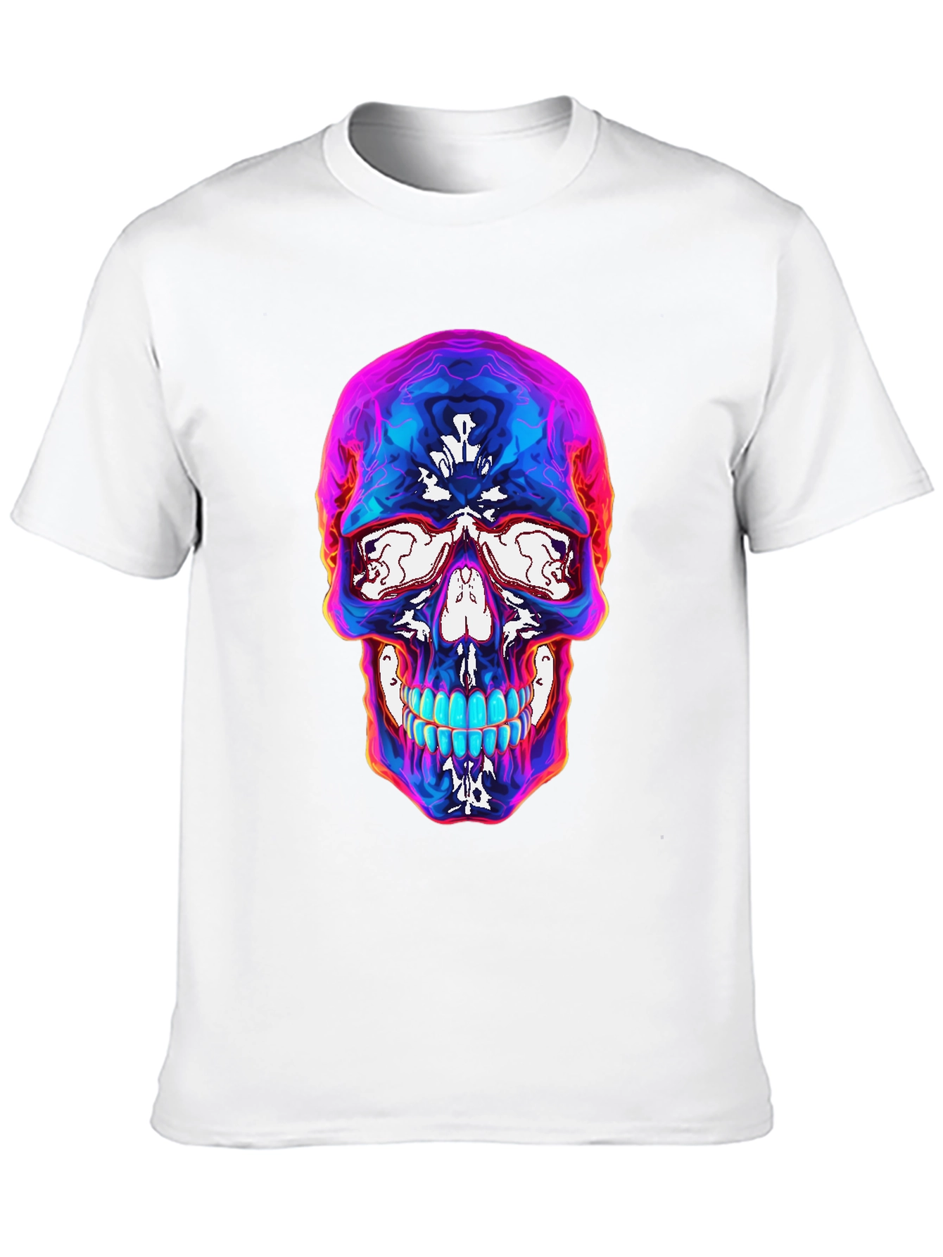 Black Psychedelic Skull Graphic T-Shirt - Black view 10