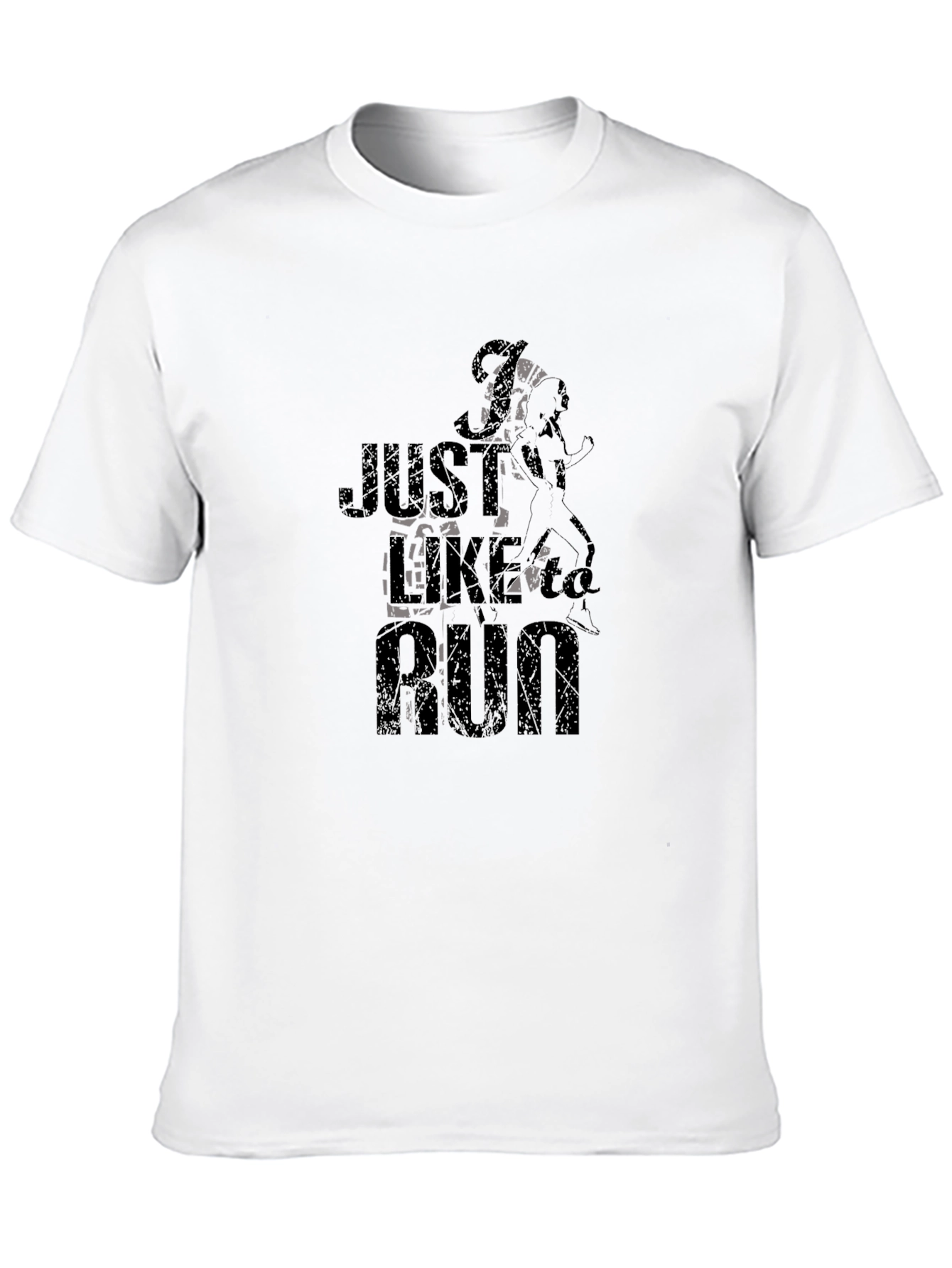 Black Just Like To Run Black Graphic Tee view 10
