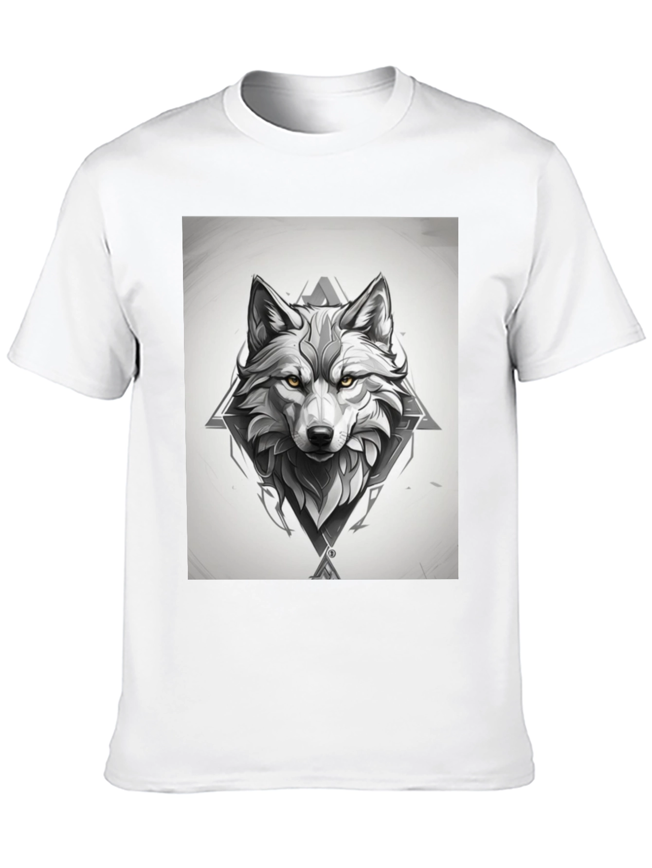 Black Wolf Graphic Print Black T-Shirt view 10