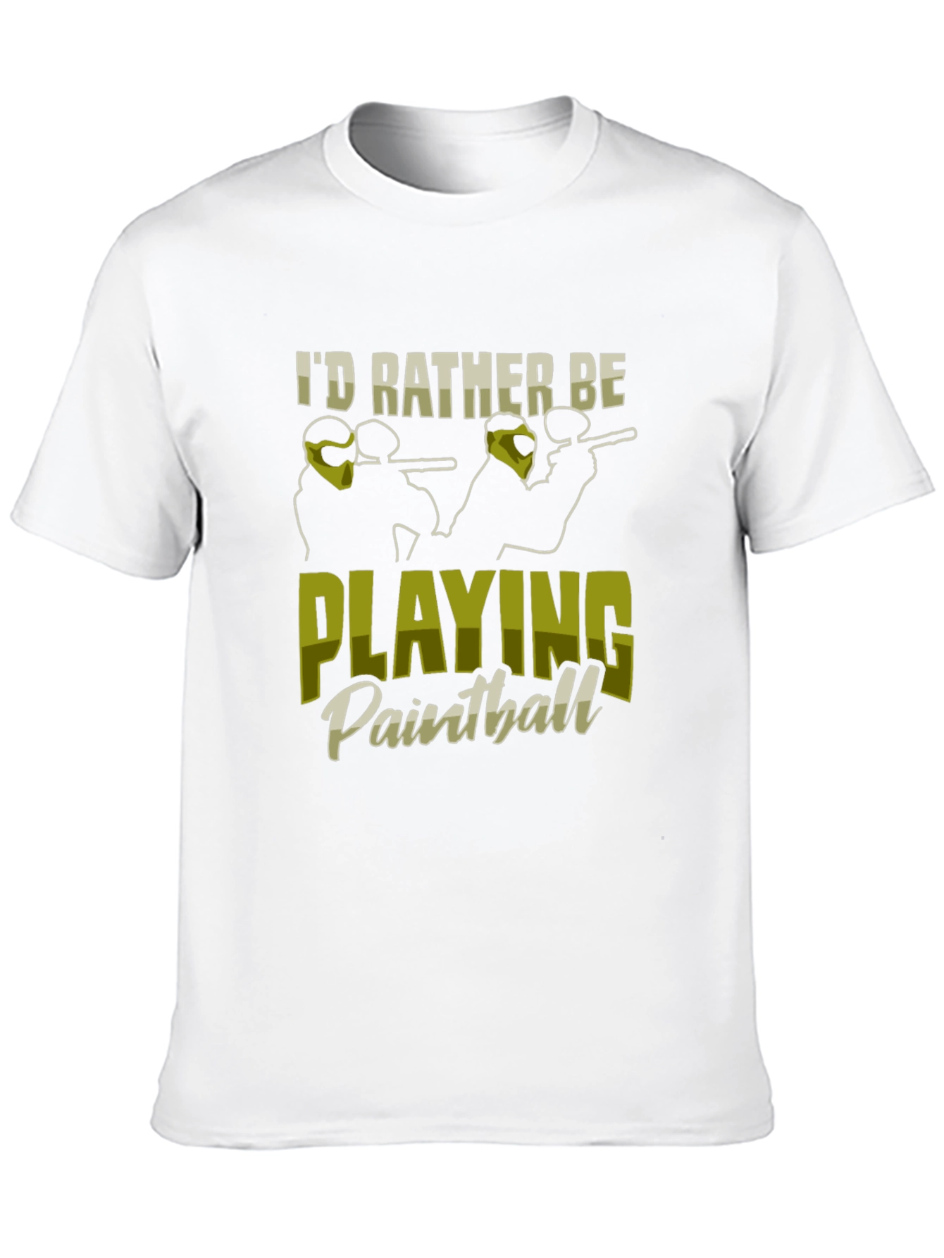 Black I'd Rather Be Playing Paintball Black T-Shirt view 10