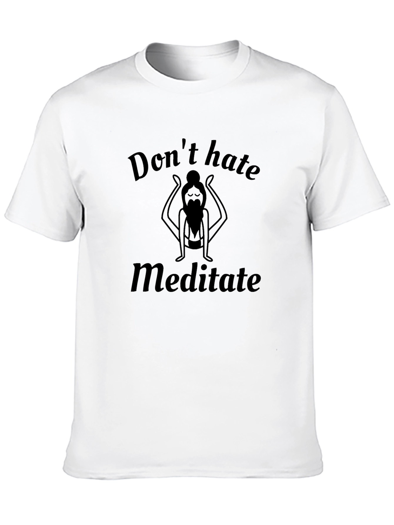 Black Don't Hate Meditate Men's Black T-Shirt view 10
