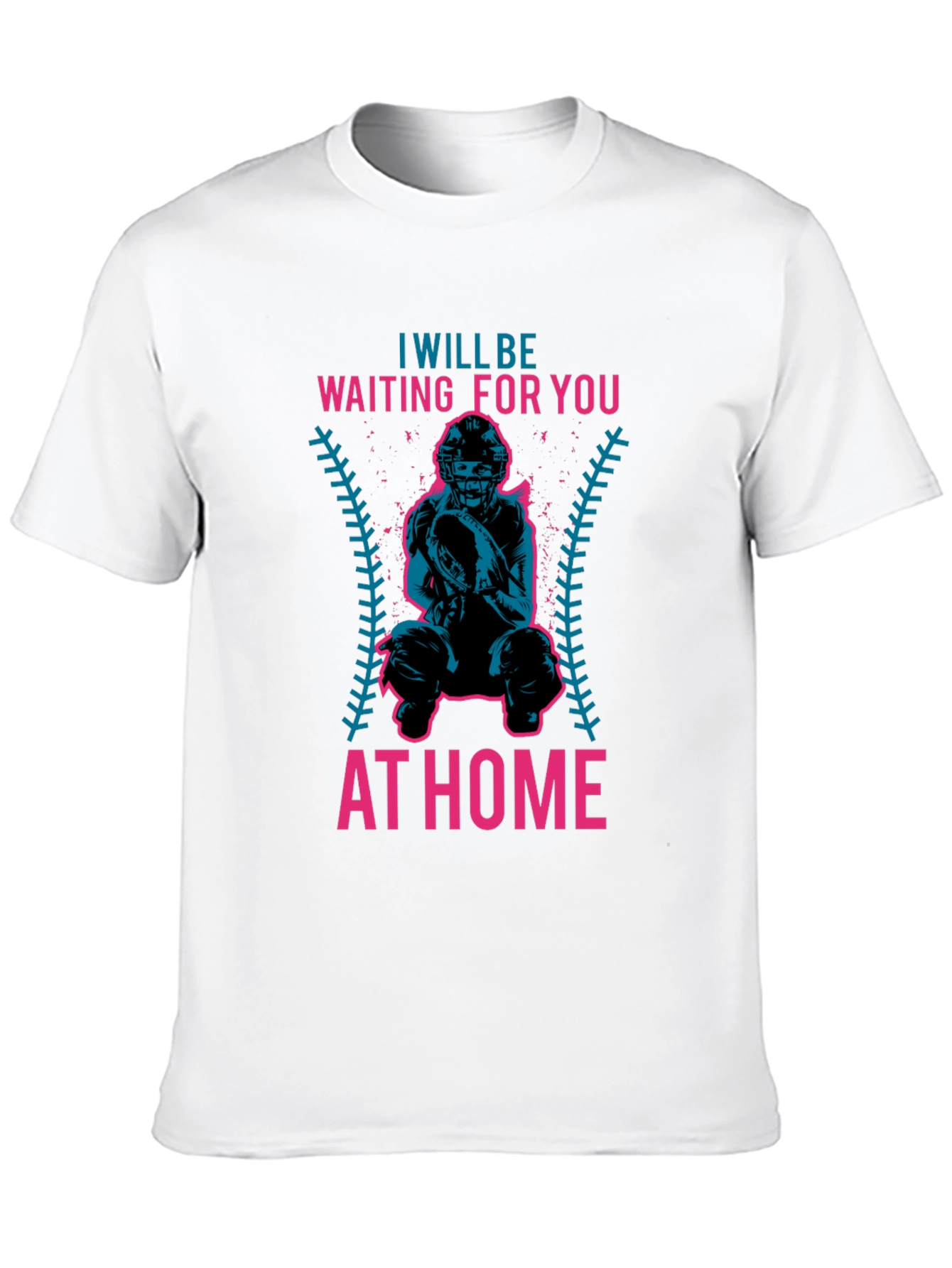 Black Waiting For You At Home Baseball T-Shirt view 10