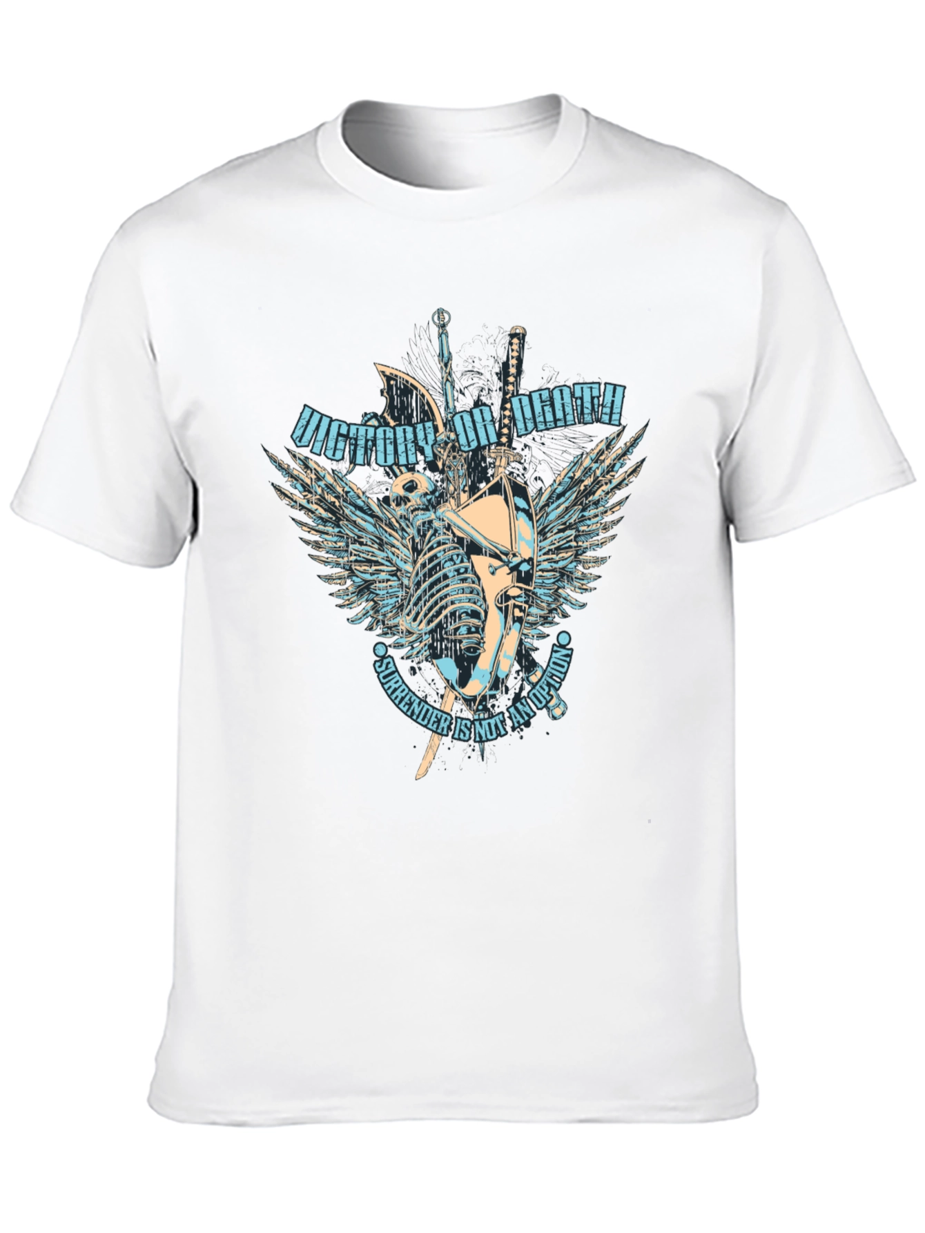 Black Victory or Death Graphic Print Crew Neck T-Shirt view 10