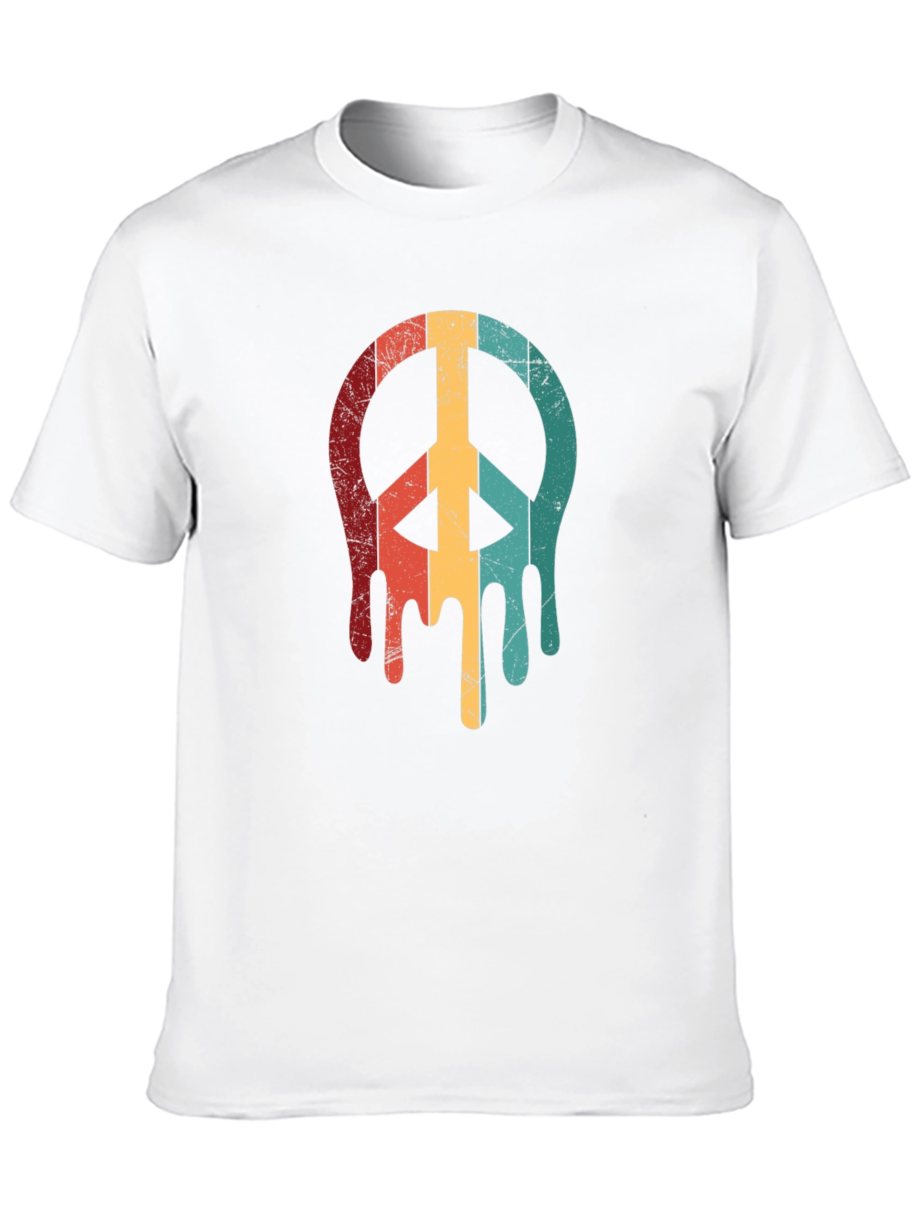 Black Retro Drip Peace Sign Graphic Tee - Black view 10