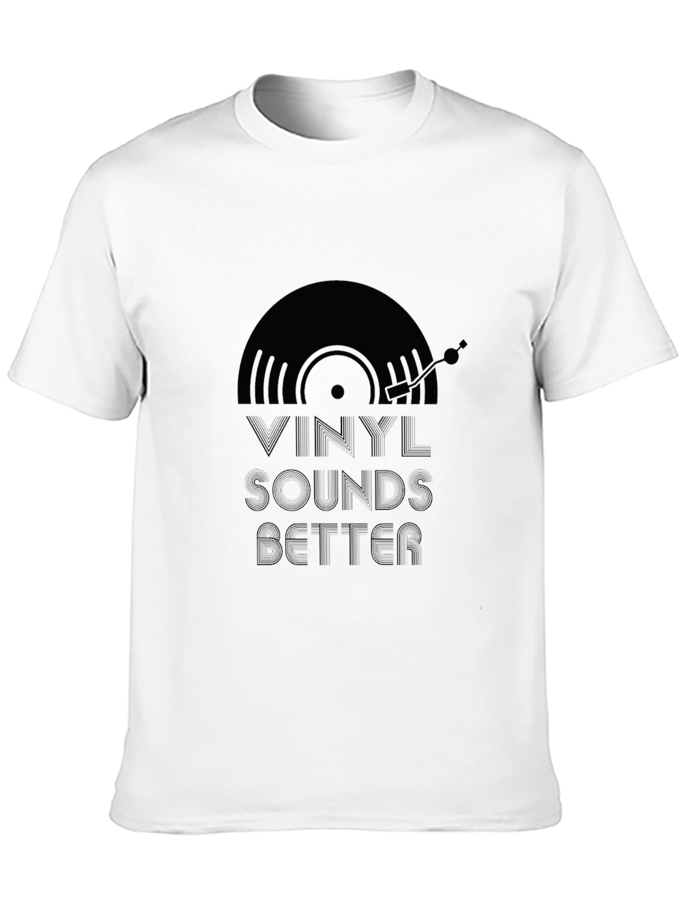 Black Vinyl Sounds Better Black Graphic Tee view 10