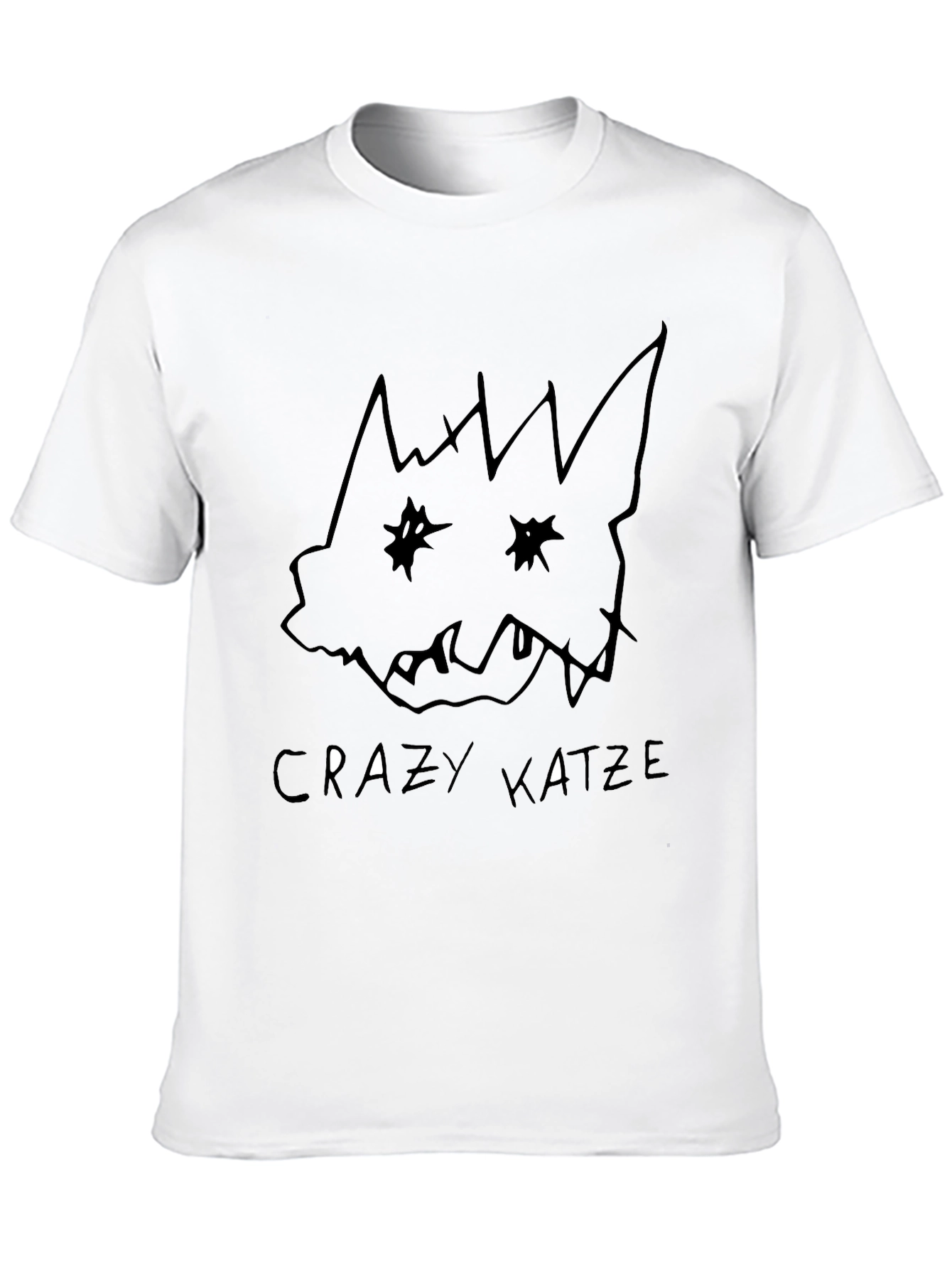 Black Crazy Katze Black T-Shirt - Unique Design view 10