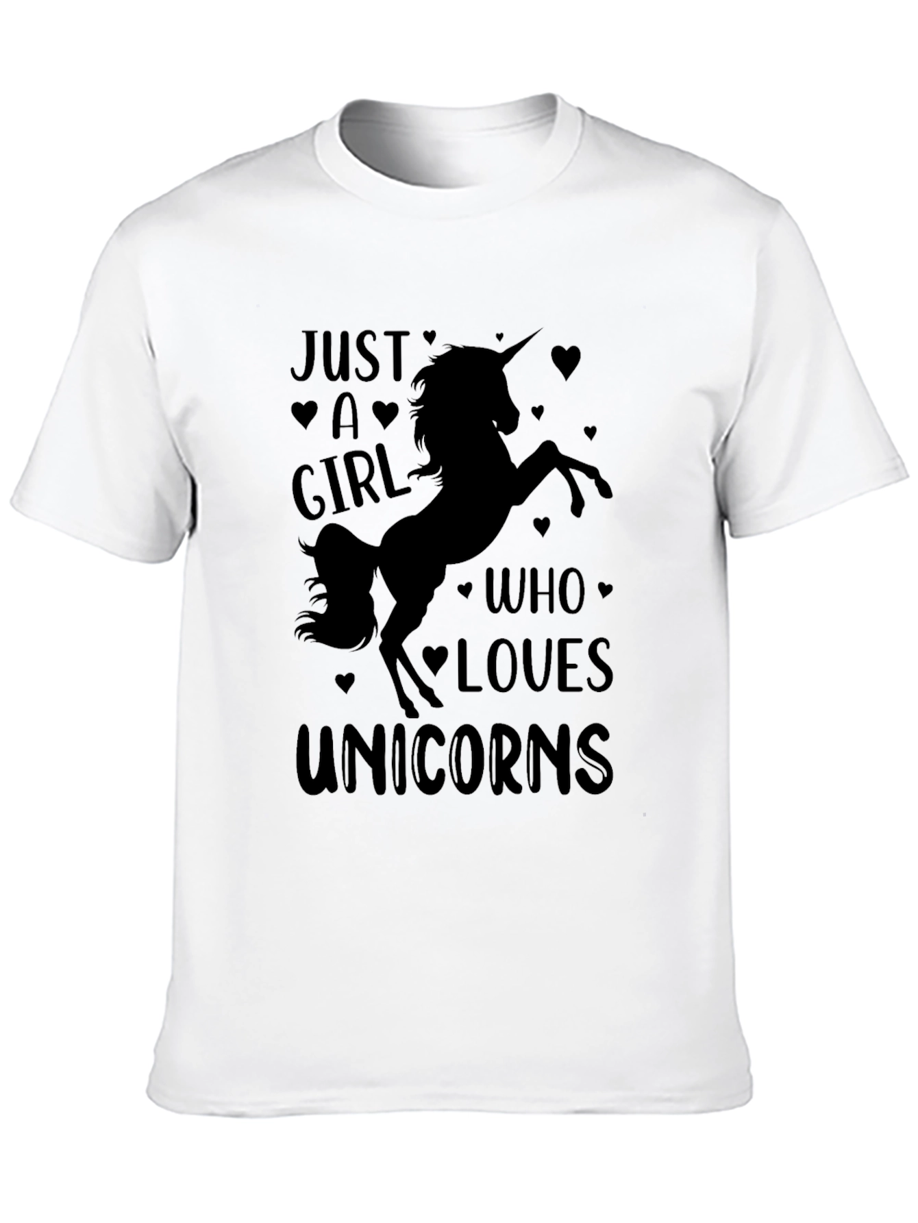 Black Just A Girl Who Loves Unicorns Graphic Tee view 10