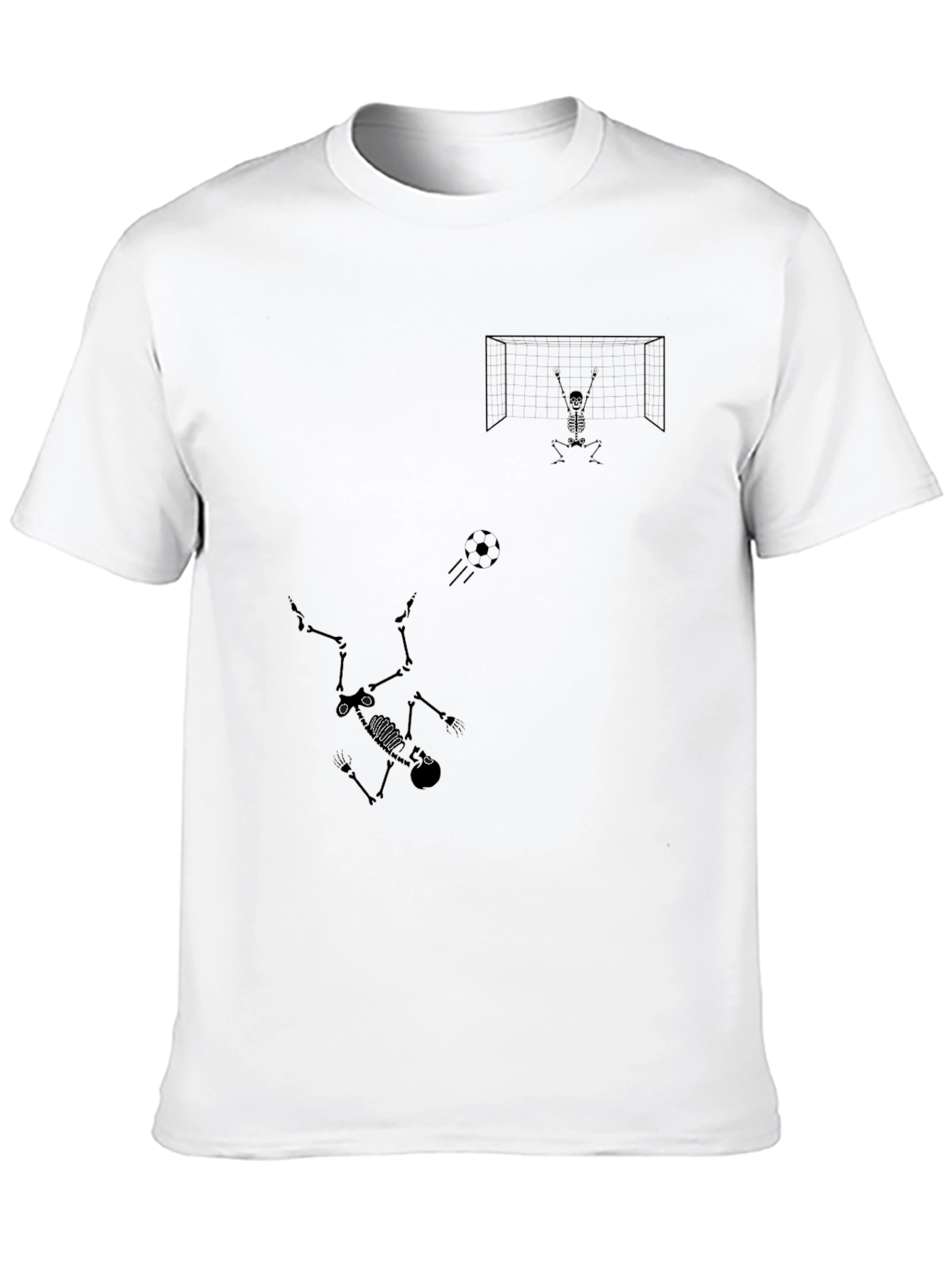 Black Skeleton Soccer Graphic Tee - Black Cotton Shirt view 10
