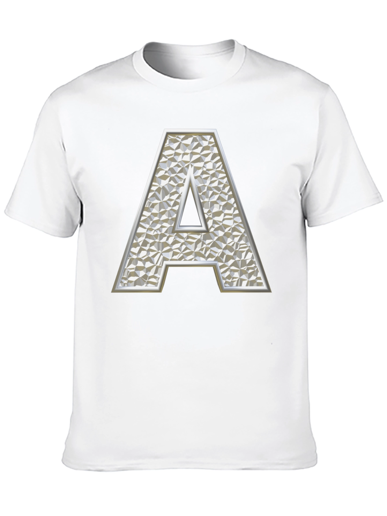 Letter "A" Graphic Print Black T-Shirt - 10
