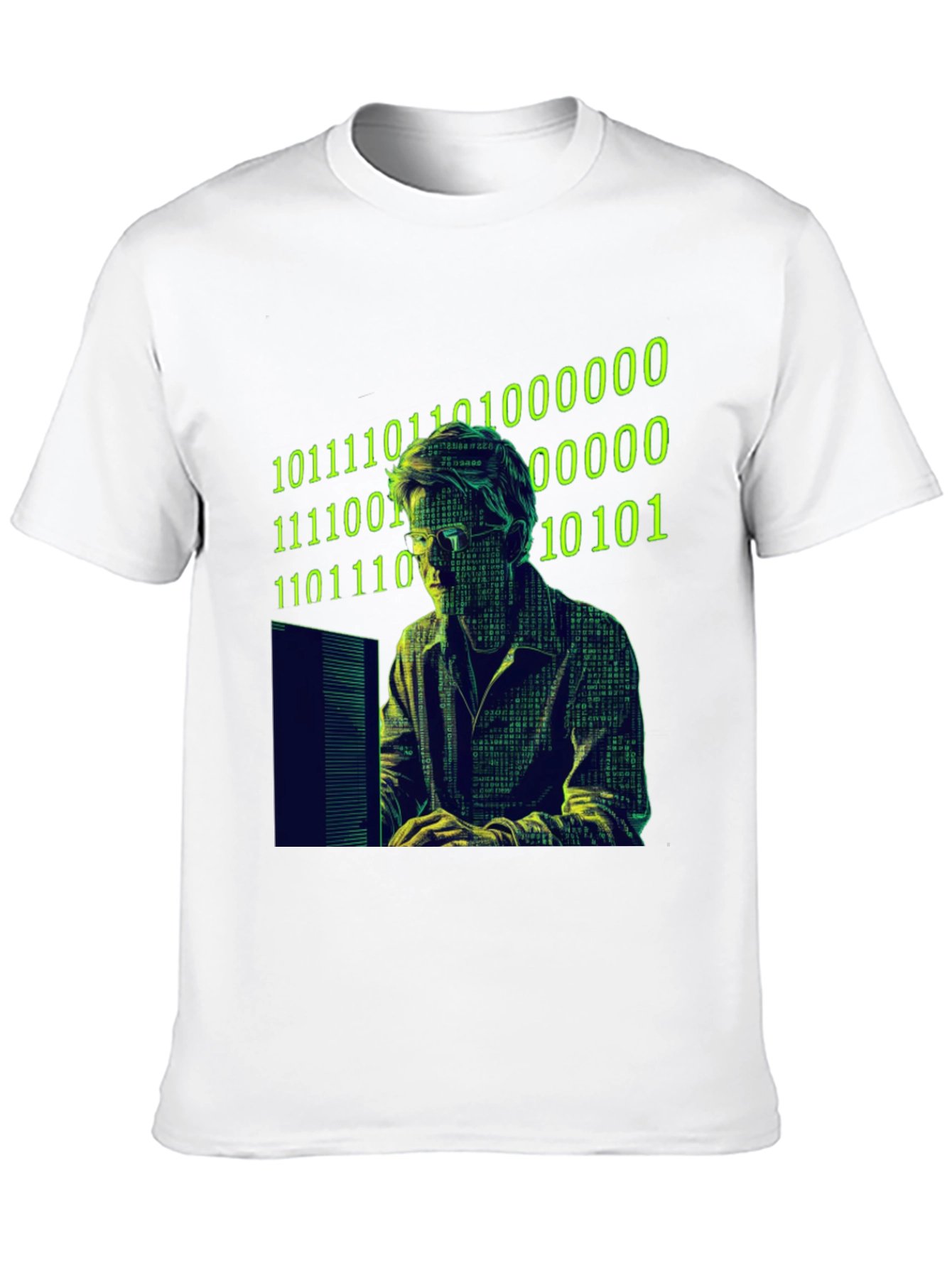 Black Hacker Code Graphic T-Shirt - Black Novelty Tee view 10