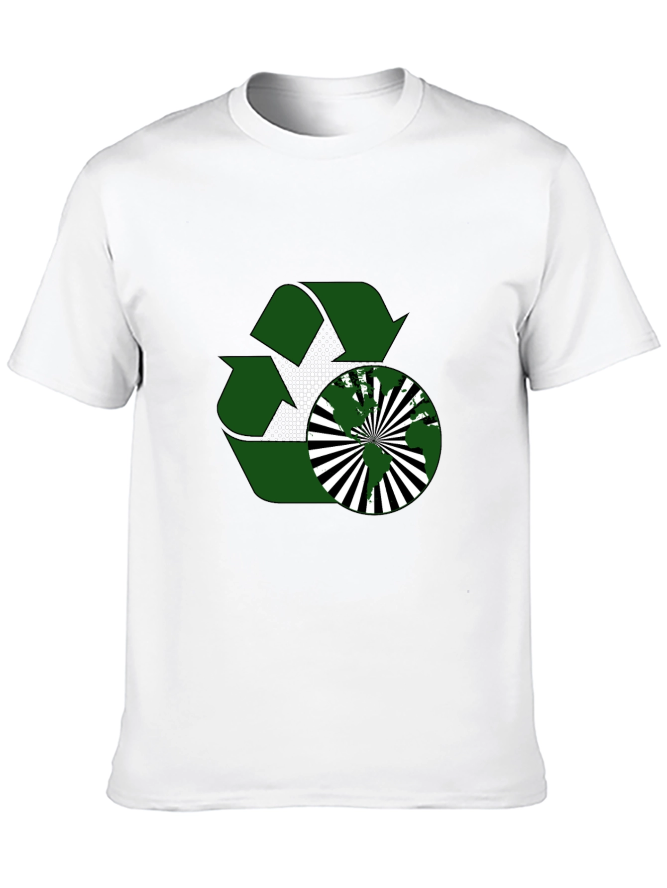 Black Eco-Friendly Recycle Design T-Shirt view 10