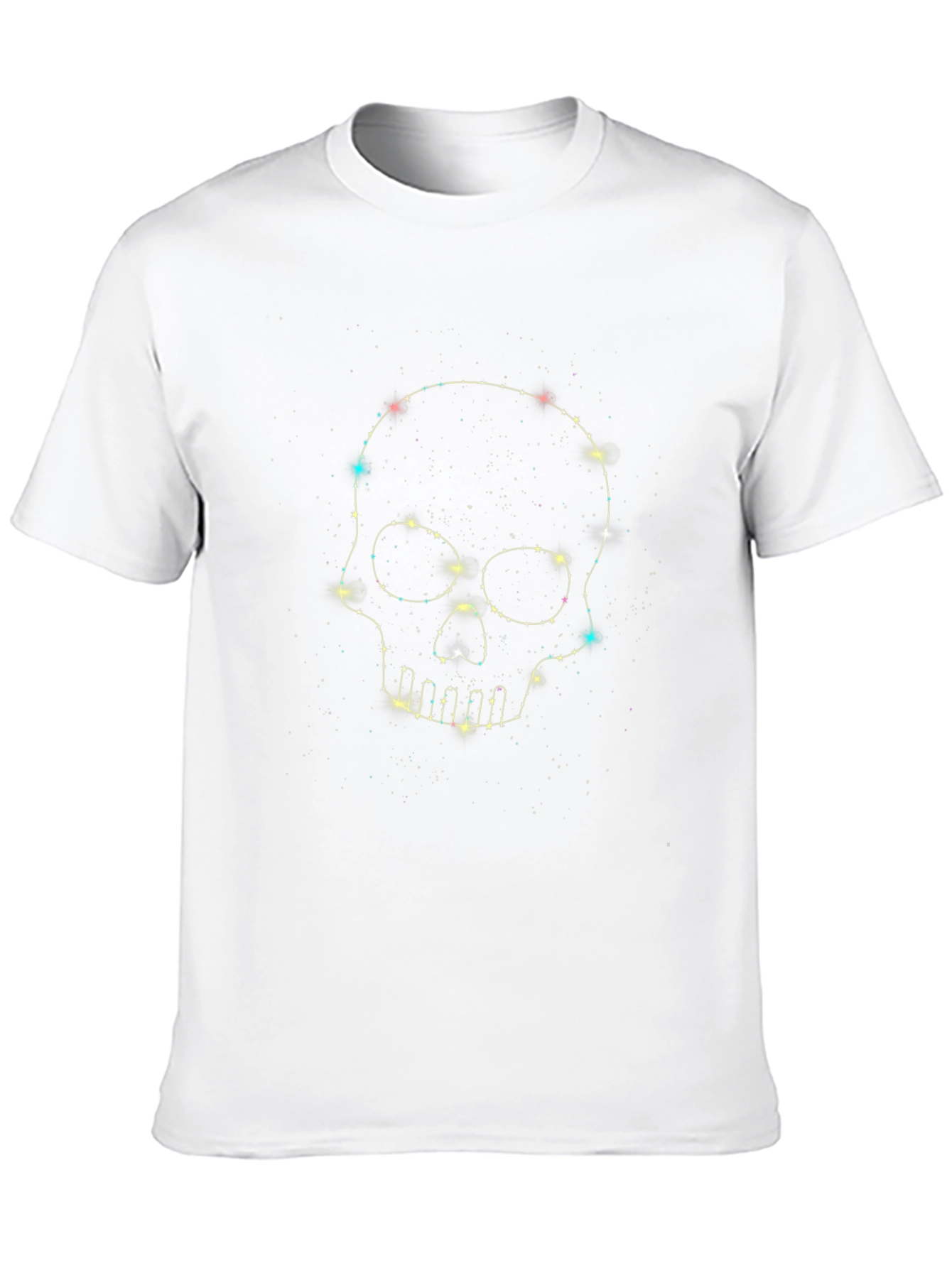 Black Starry Skull Graphic Tee - Men's Black T-Shirt view 10