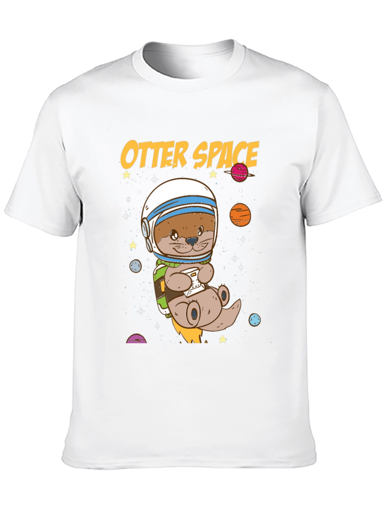Black Otter Space Graphic T-Shirt - Astronaut Animal Tee view 10