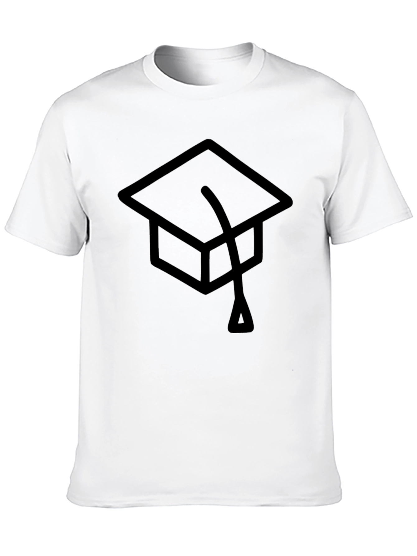 Black Graduation Cap Graphic Tee - Classic Black T-Shirt view 10