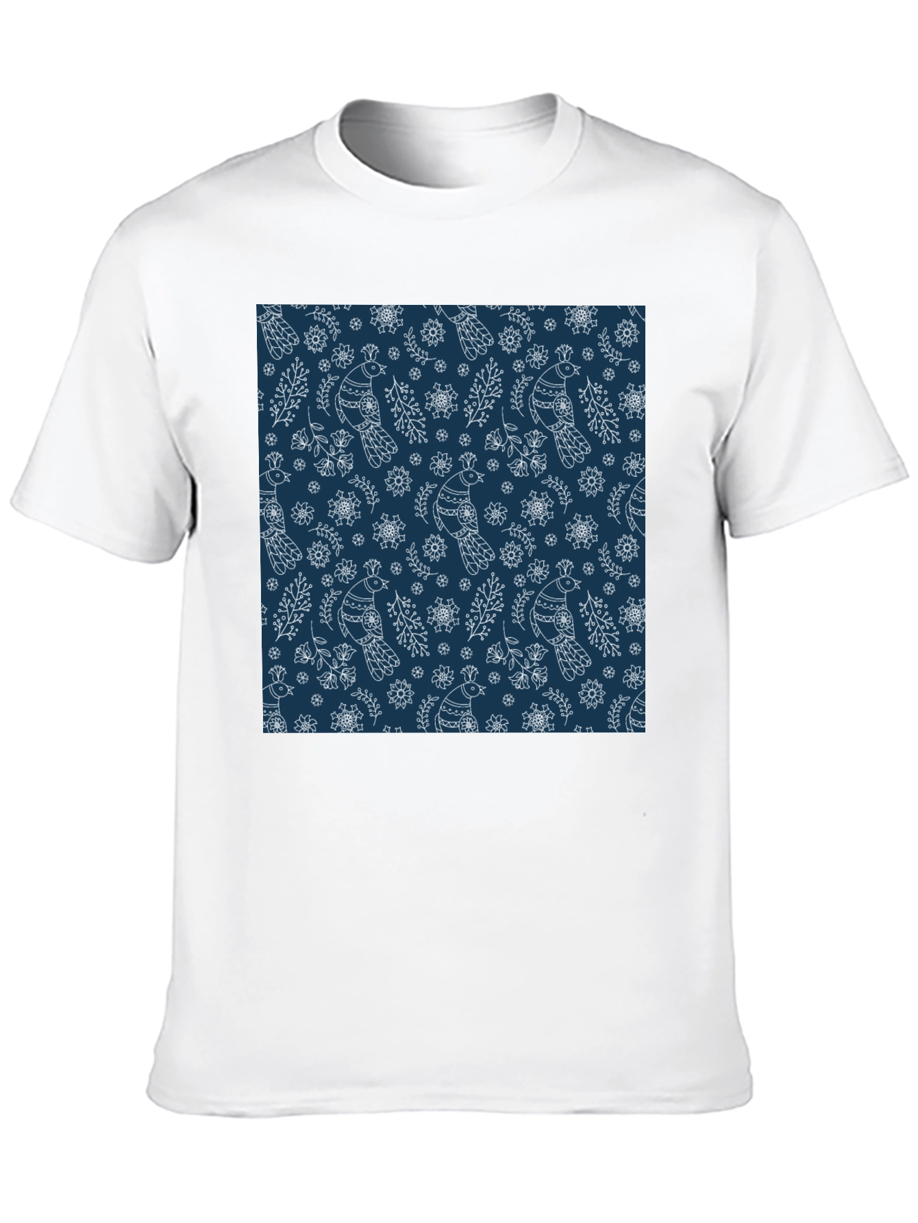 Black Bird & Floral Print Crew Neck Tee view 10