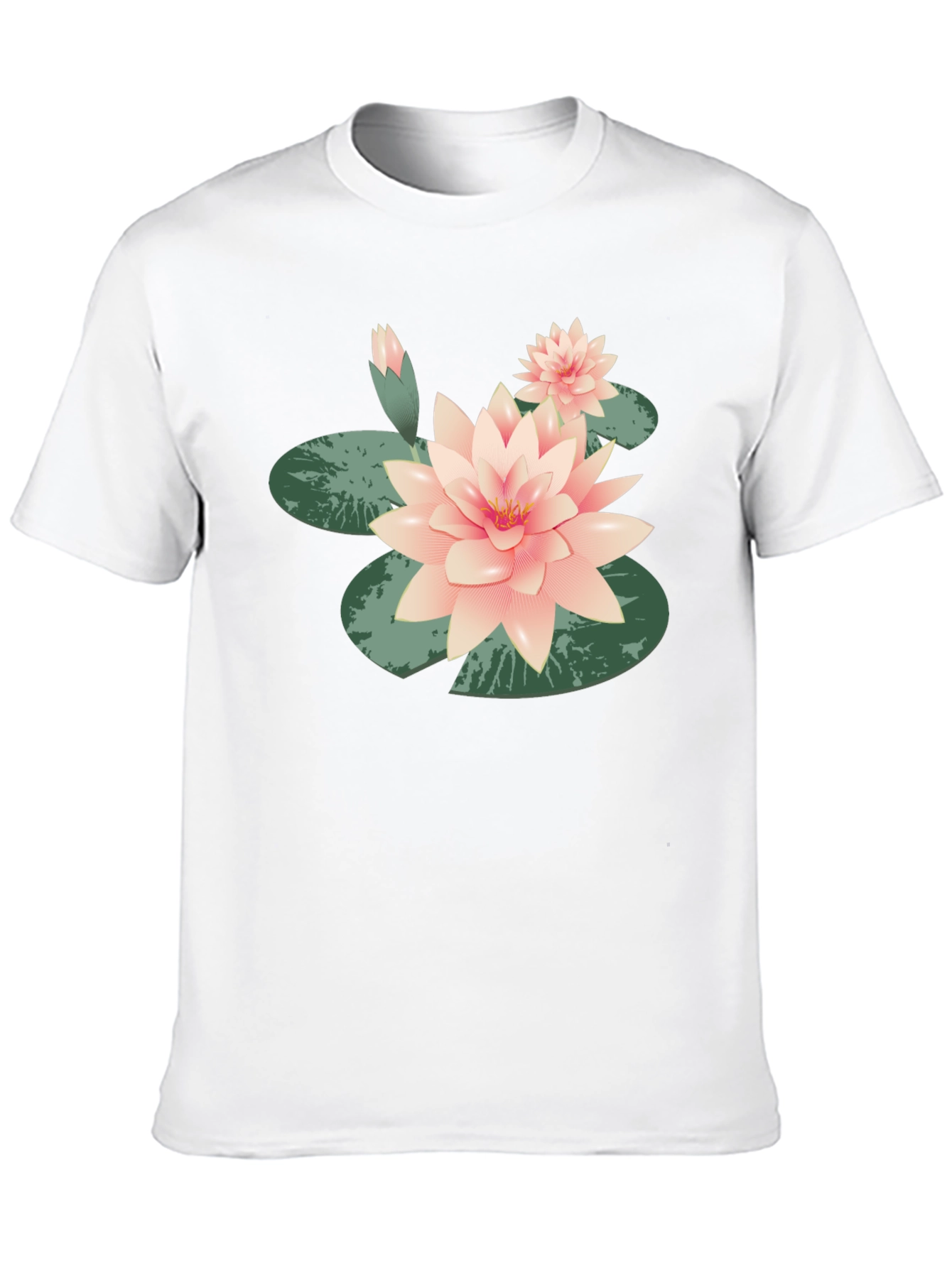Black Lotus Flower Graphic Tee - Black Cotton Casual view 10