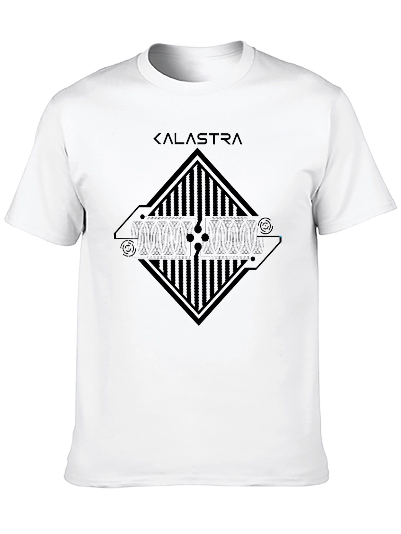 Black Kalastra Black Graphic Tee - Circuit Design T-Shirt view 10