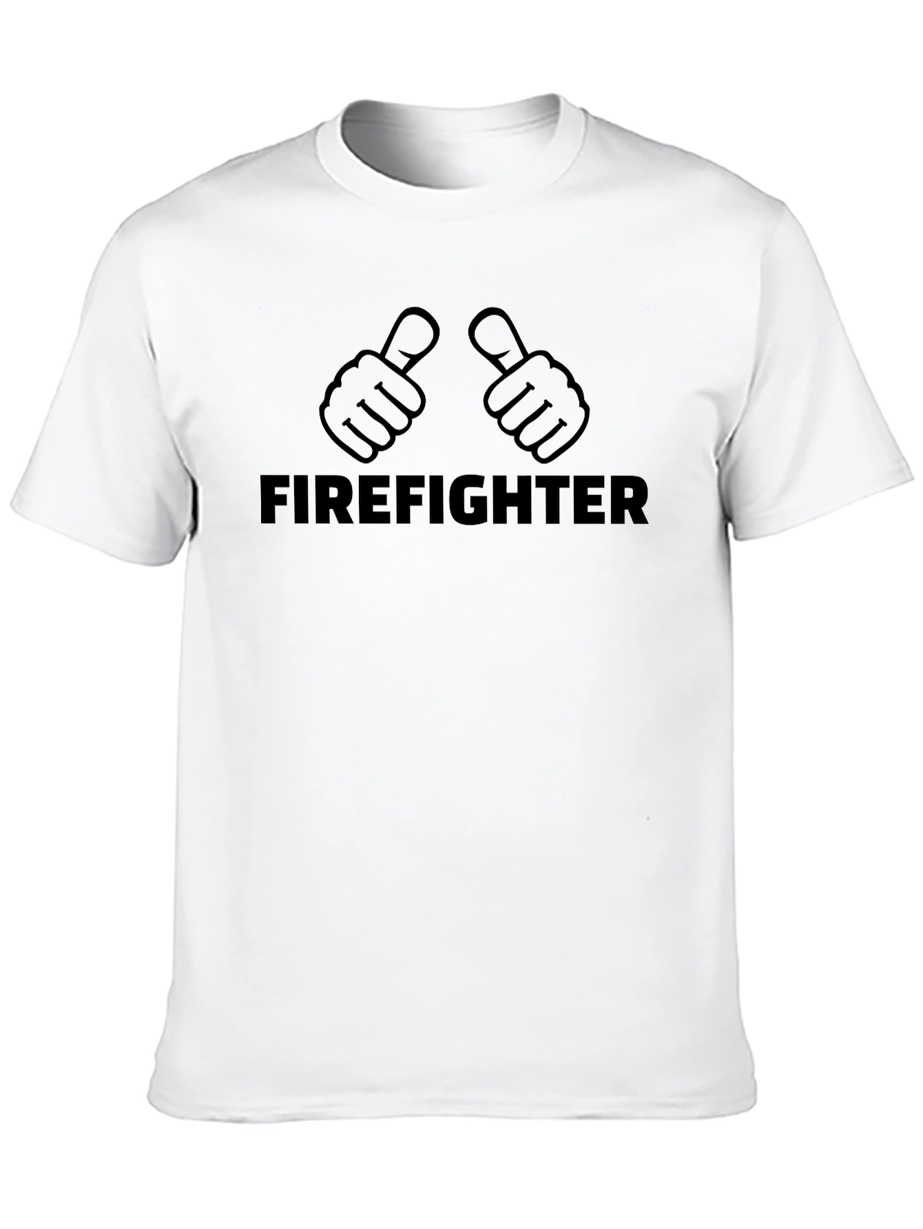 Black Firefighter Thumbs Up Graphic T-Shirt - Black view 10