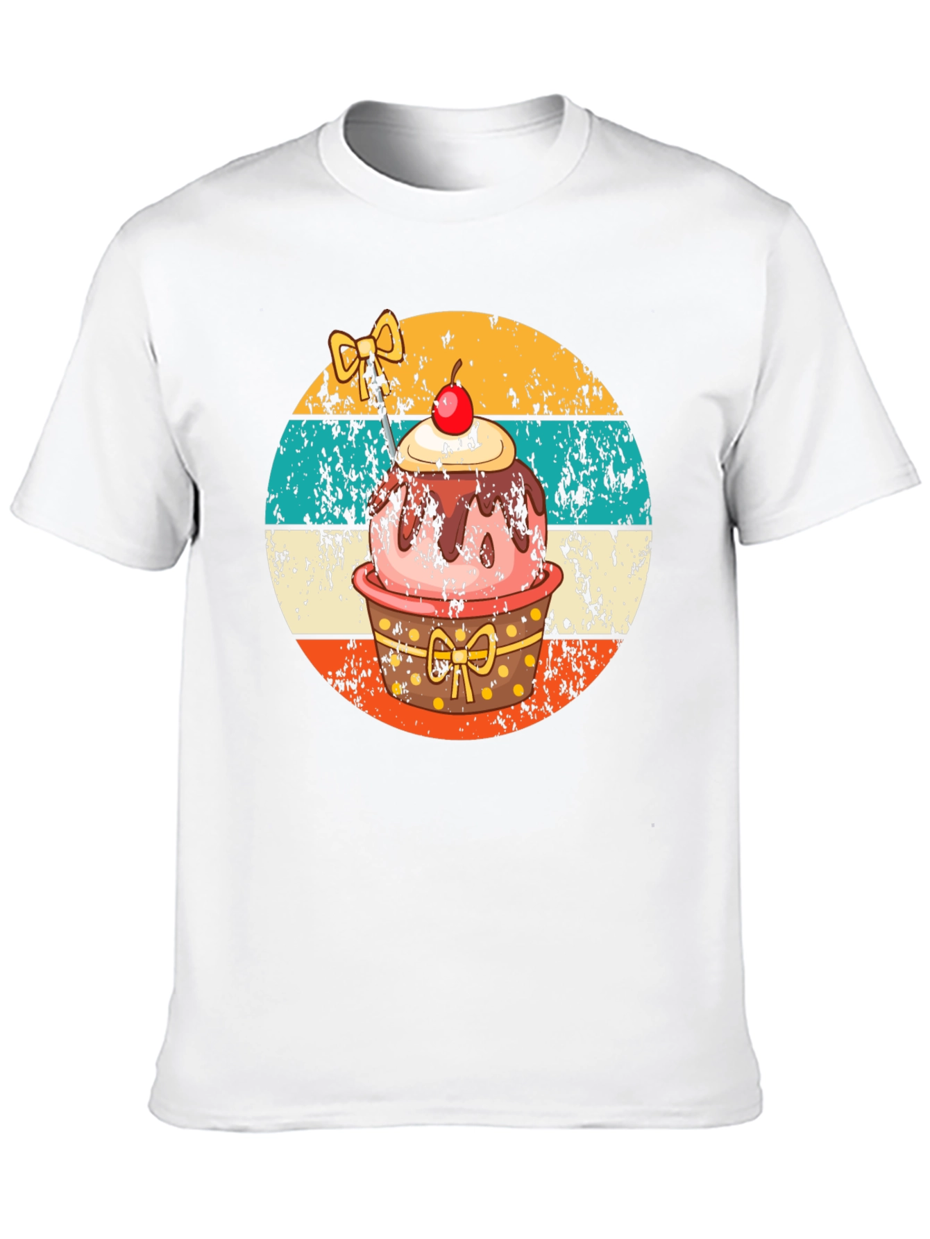 Black Retro Cupcake T-Shirt - Sweet Treat Design view 10