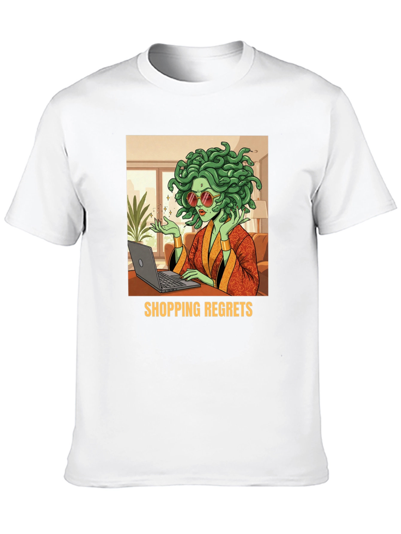 Black Shopping Regrets Graphic Tee - Medusa Online Shopping Humor view 10