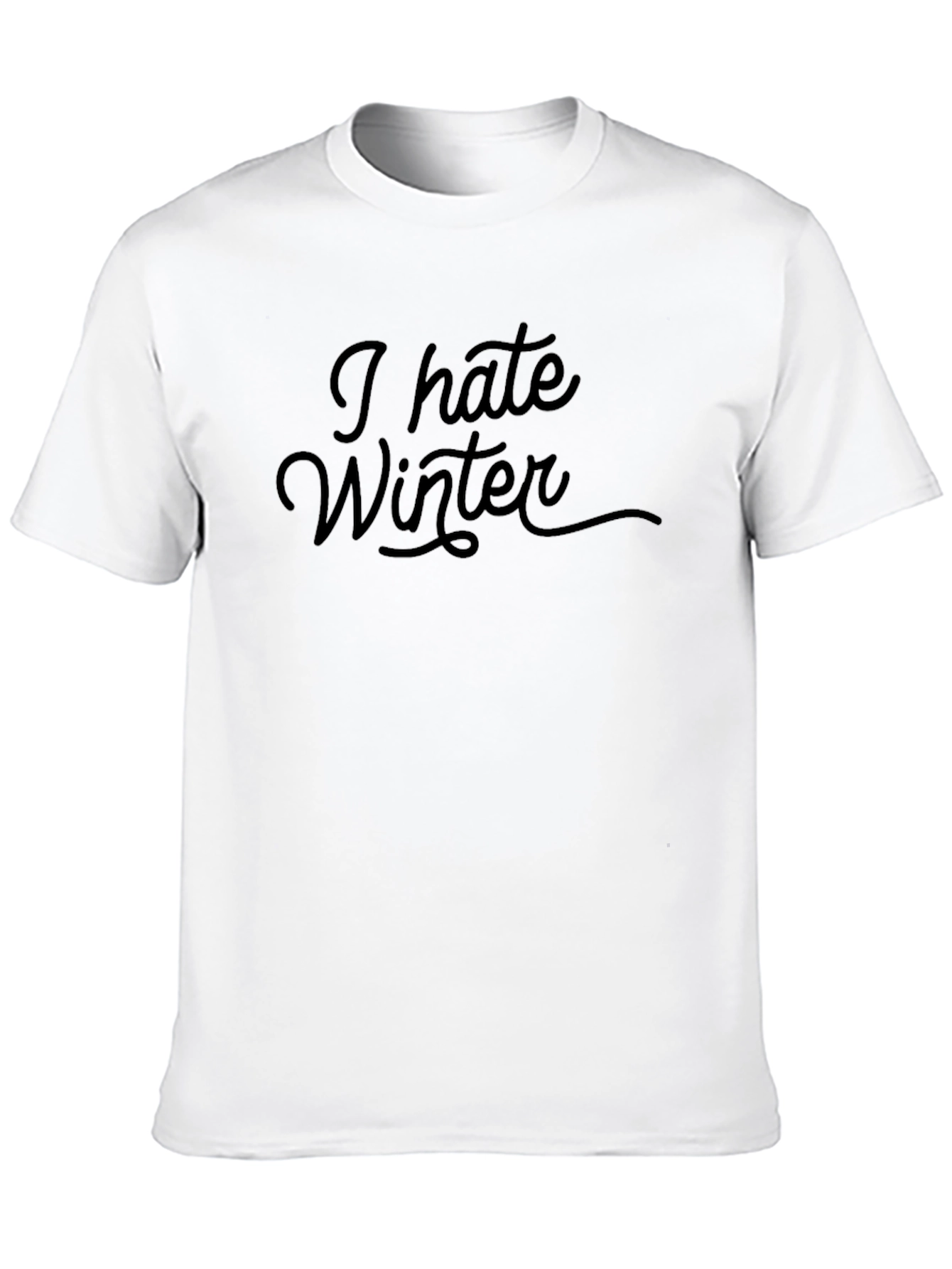 Black I Hate Winter Graphic Tee - Stylish Black T-Shirt view 10