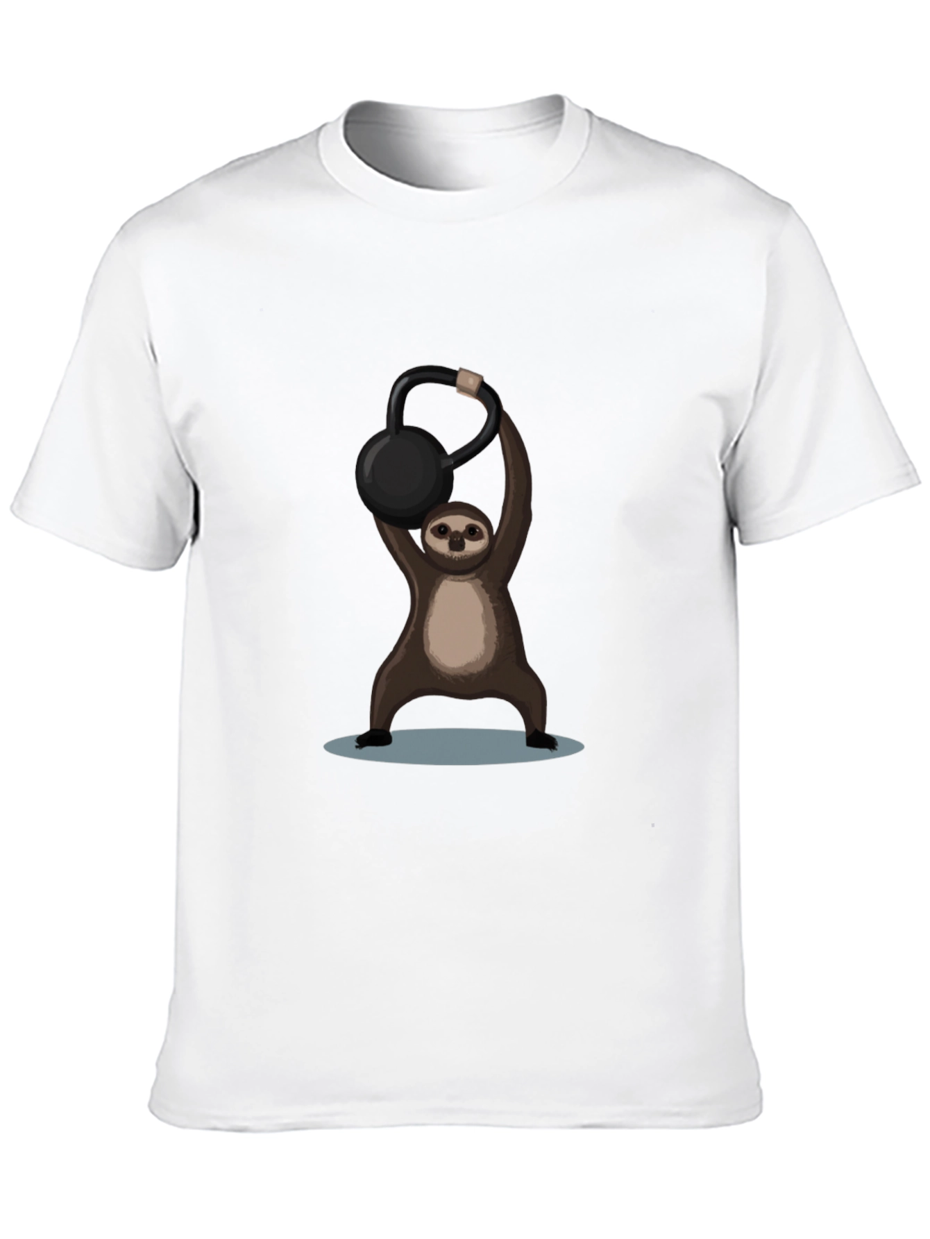 Black Funny Sloth Kettlebell Black T-Shirt view 10