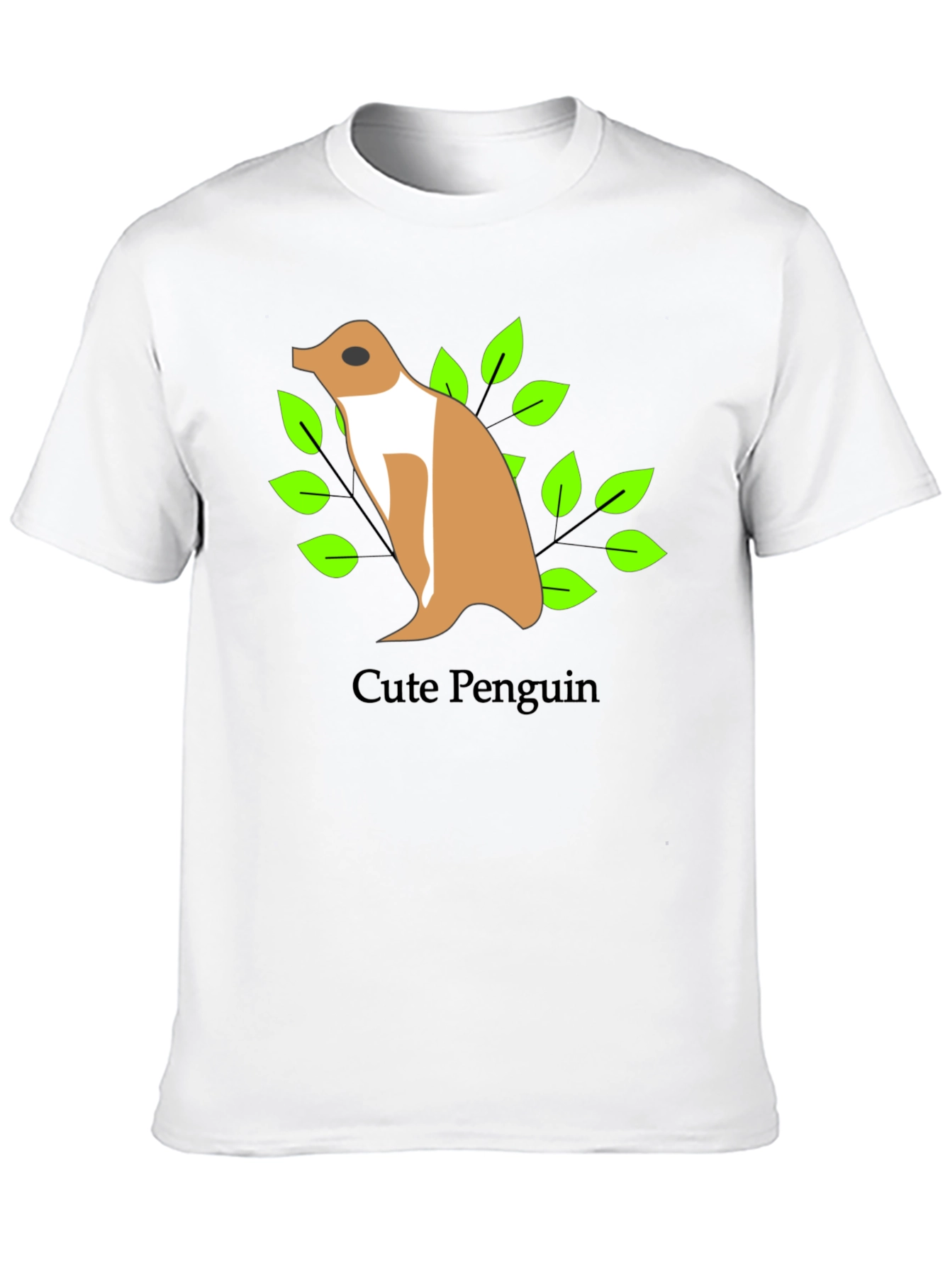 Black Cute Penguin Graphic Black T-Shirt view 10