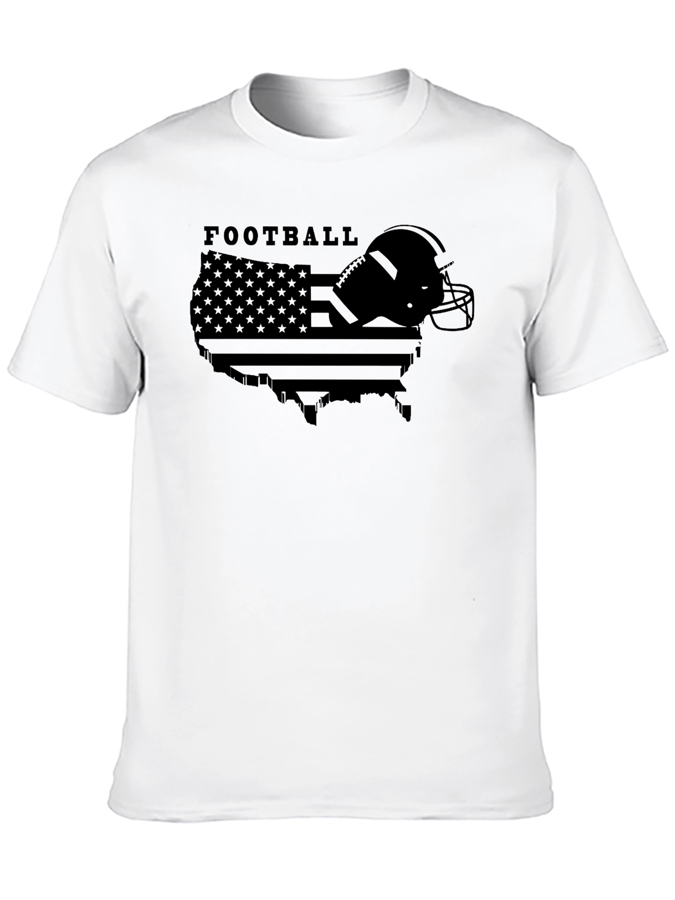 Black American Football USA Map Graphic T-Shirt view 10