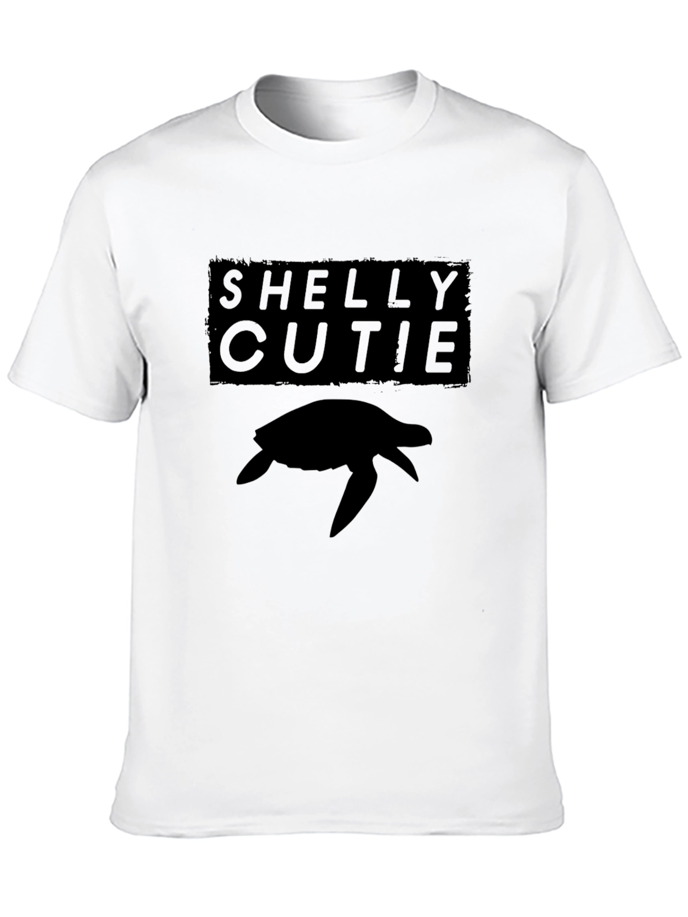 Black Shelly Cutie Turtle Graphic Tee - Black Casual T-Shirt view 10