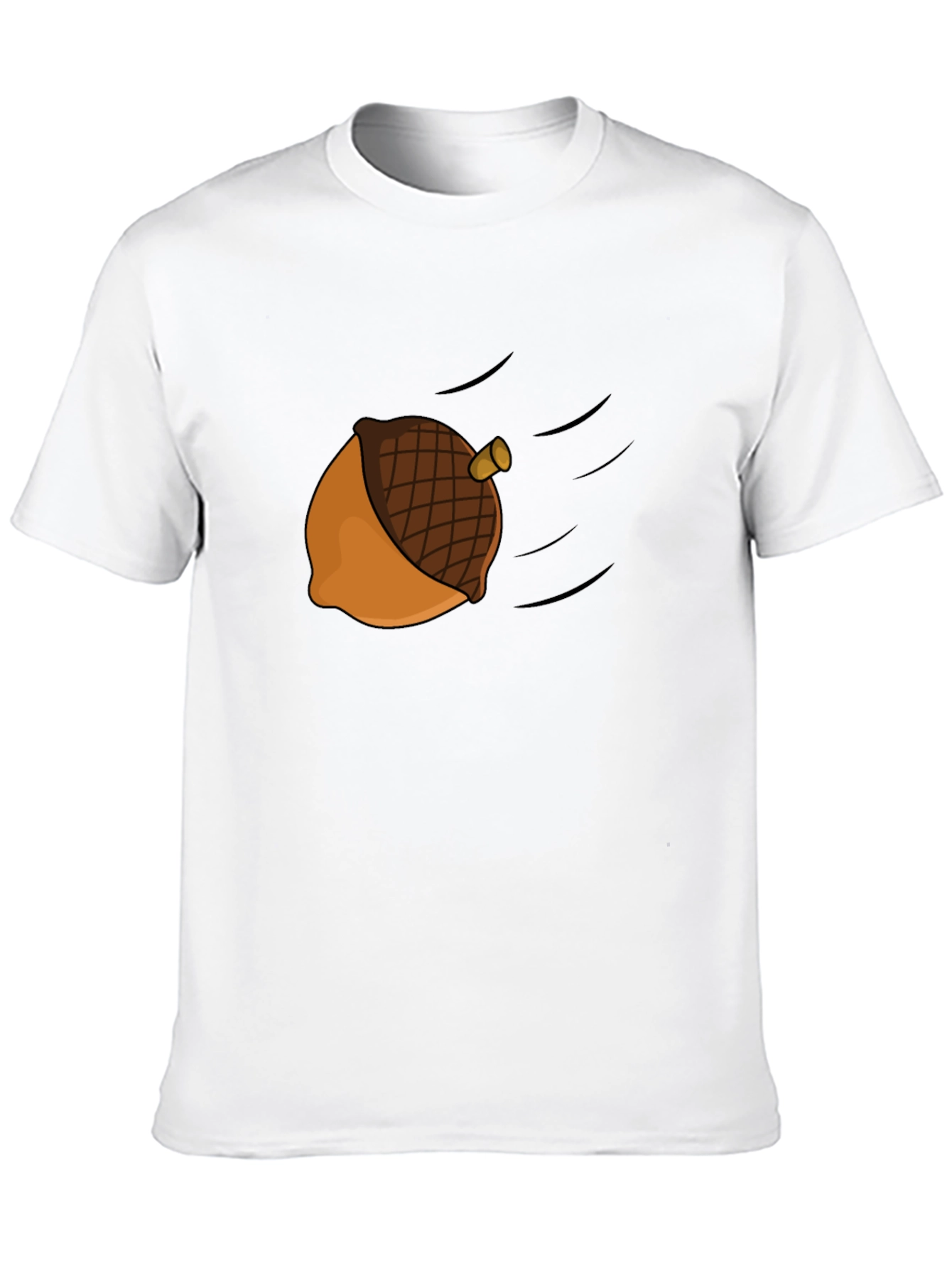 Black Acorn Cartoon Graphic Tee - Black Casual T-Shirt view 10