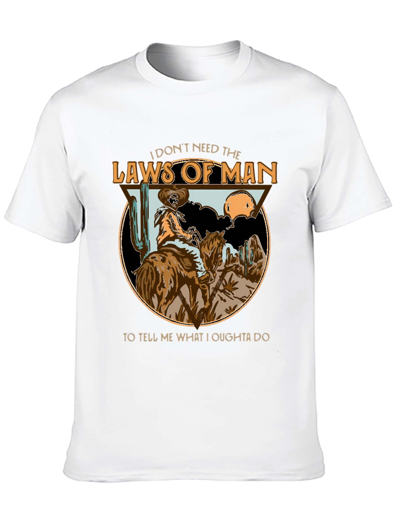 Black Cowboy Laws of Man T-Shirt view 10