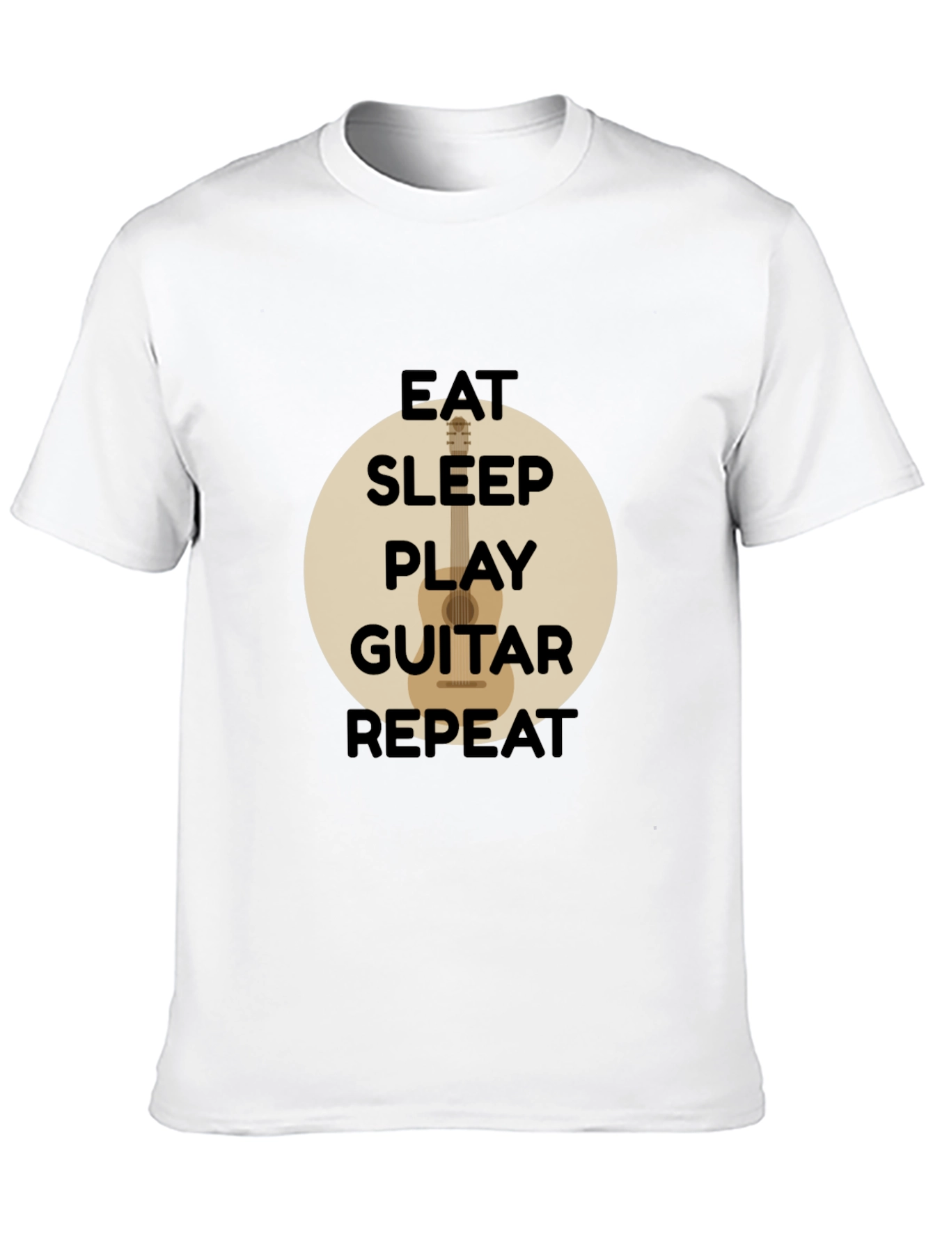 Black Eat Sleep Play Guitar Repeat Black T-Shirt view 10