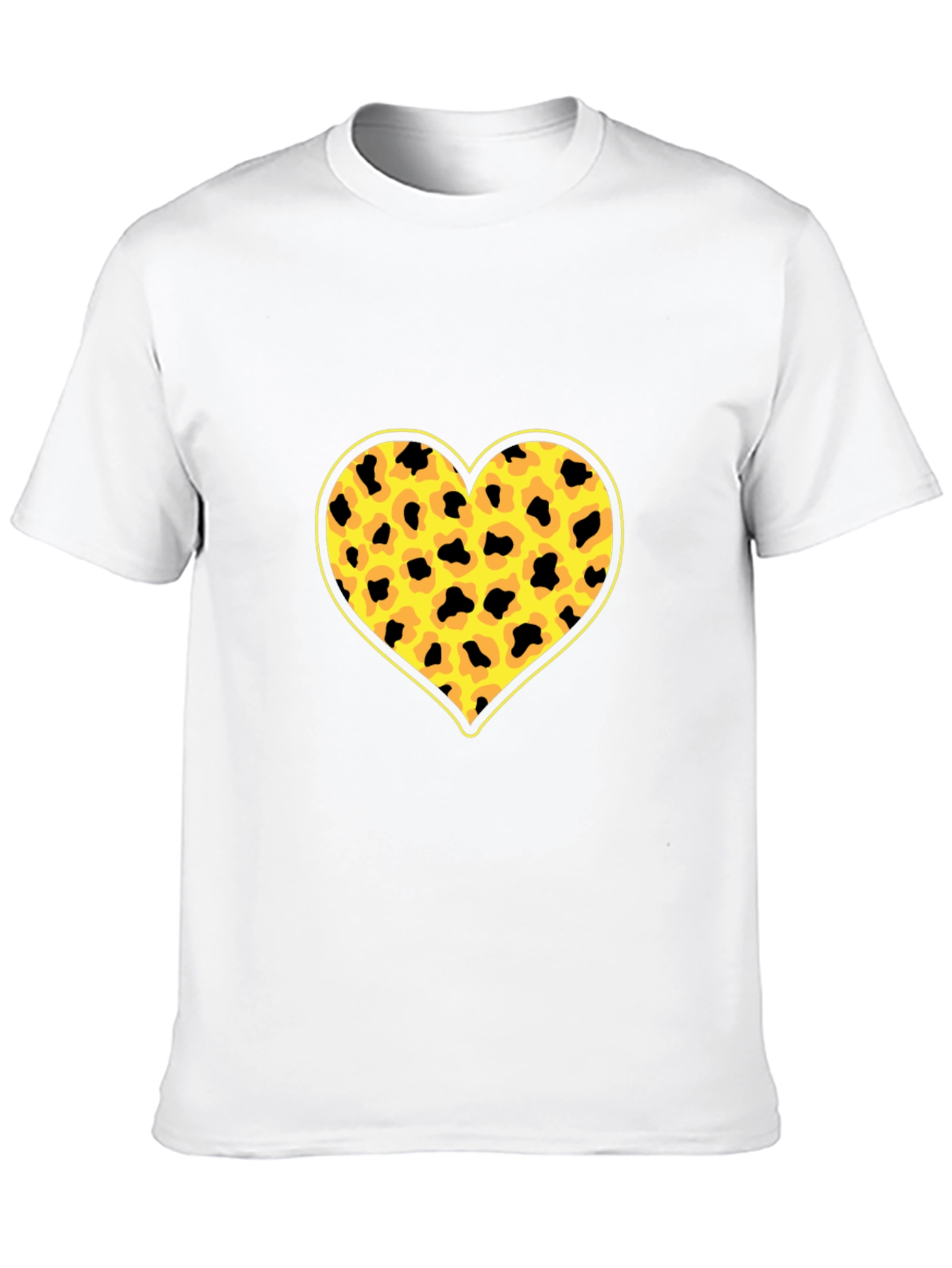Black Leopard Heart Print Black T-Shirt view 10