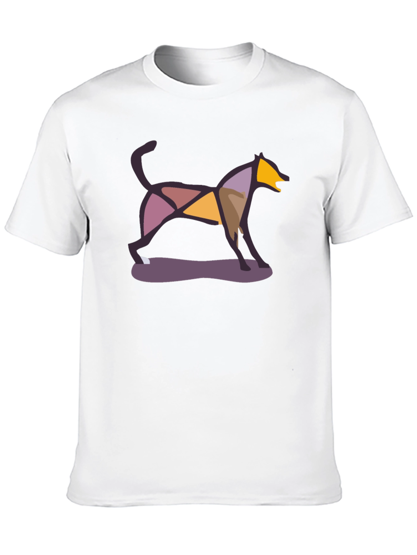 Black Abstract Dog Graphic Tee - Modern Art Shirt view 10