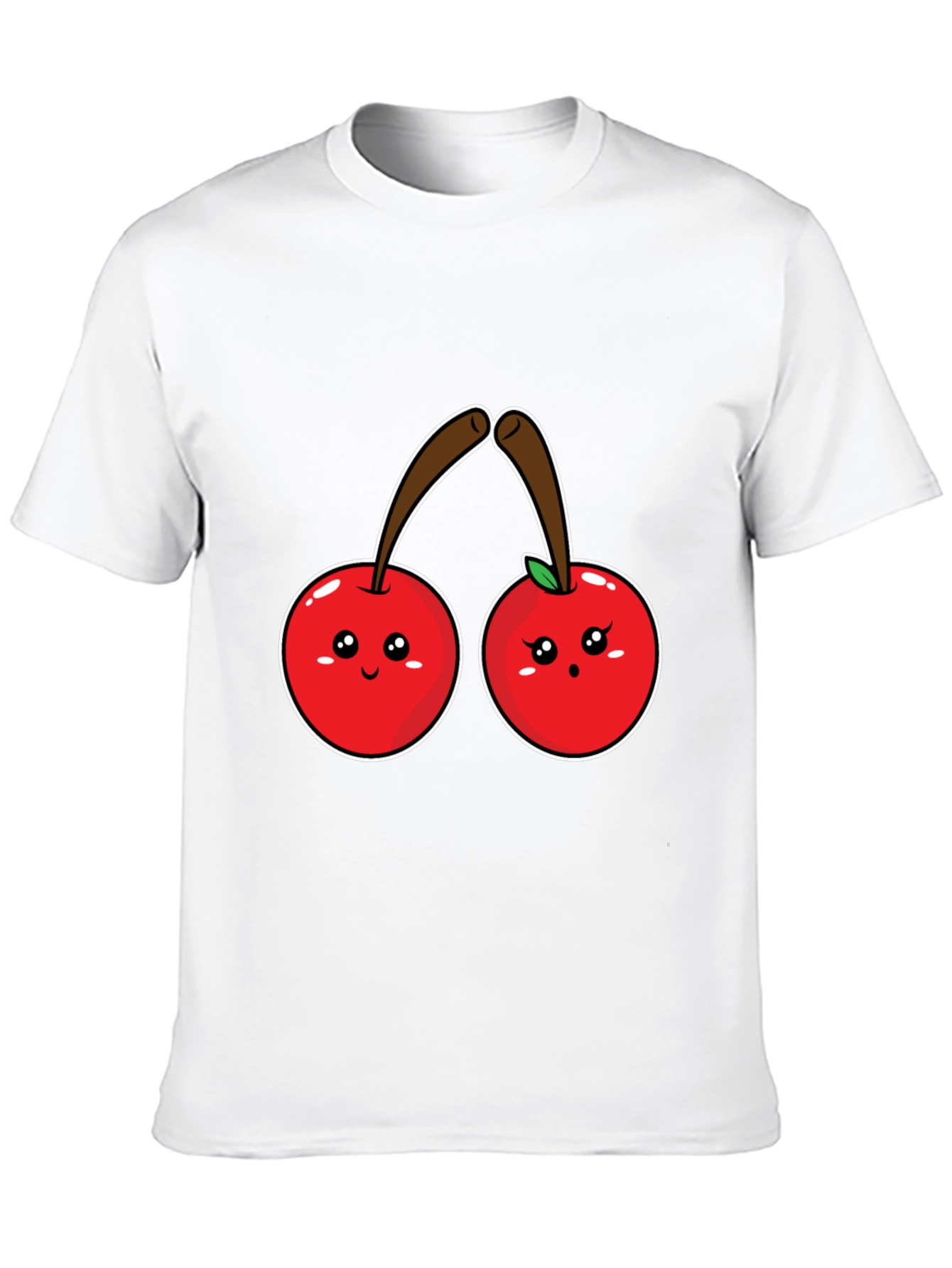 Black Cute Cherry Graphic Black Tee Shirt view 10