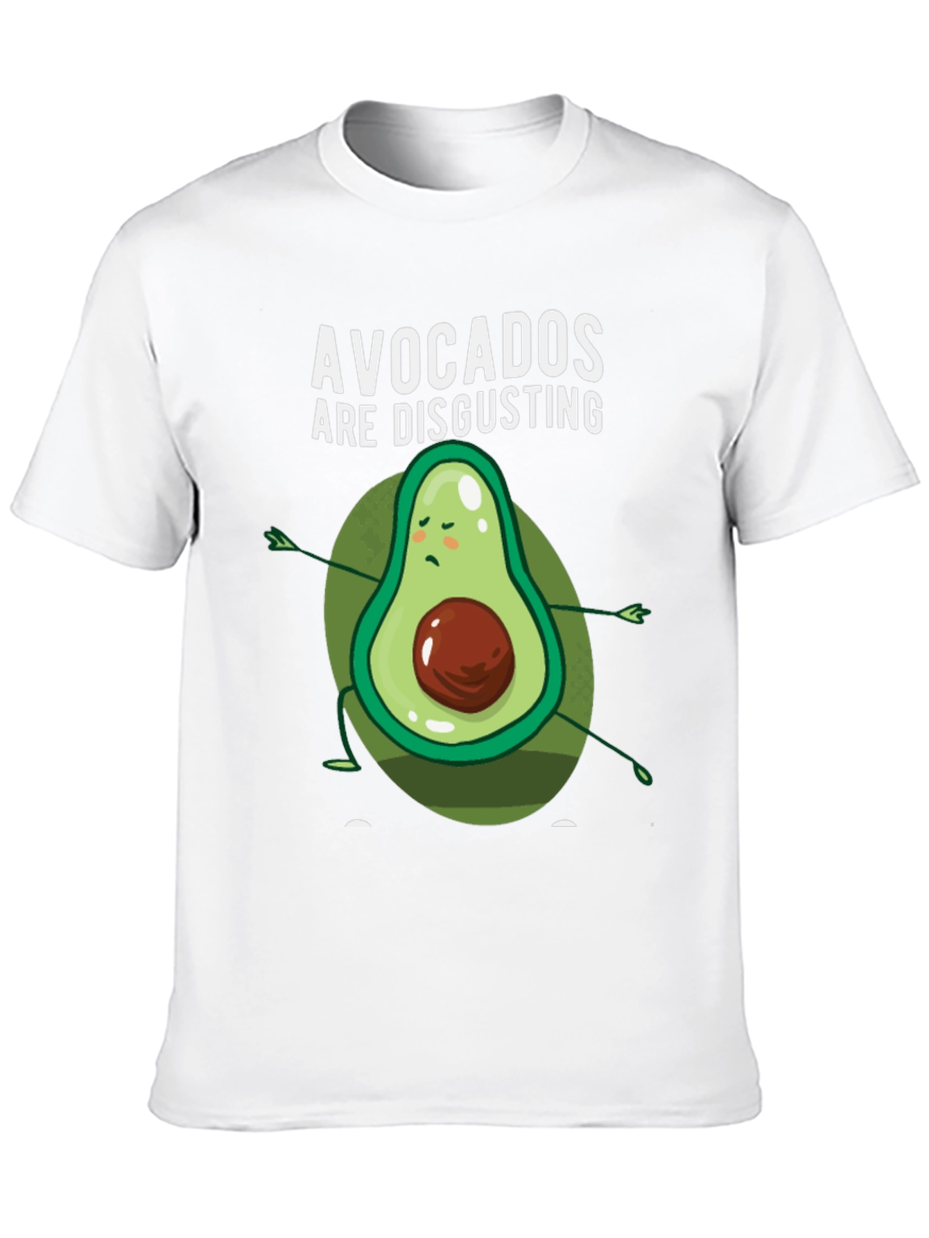 Black Funny Avocado Graphic Tee - 'Avocados Are Disgusting' T-Shirt view 10