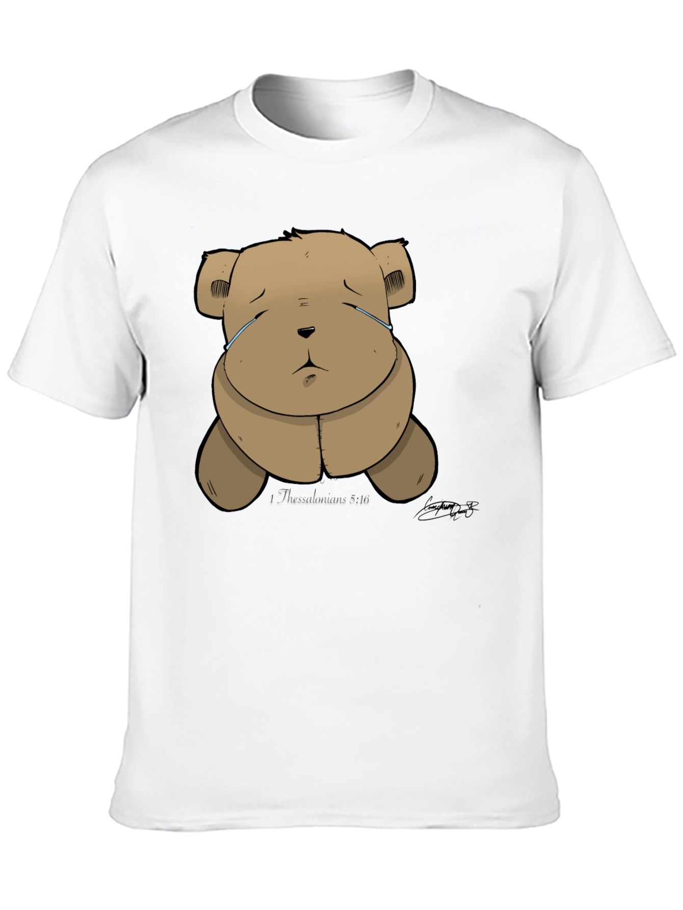 Black Sad Teddy Bear Graphic Black T-Shirt view 10
